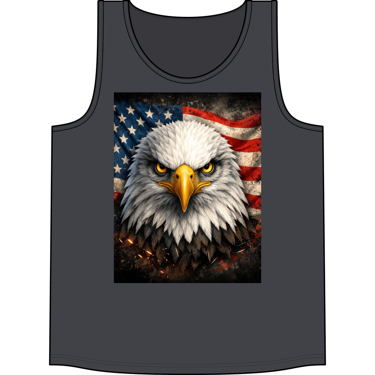 Patriotic Eagle Tank Top — American Flag Bald Eagle Graphic