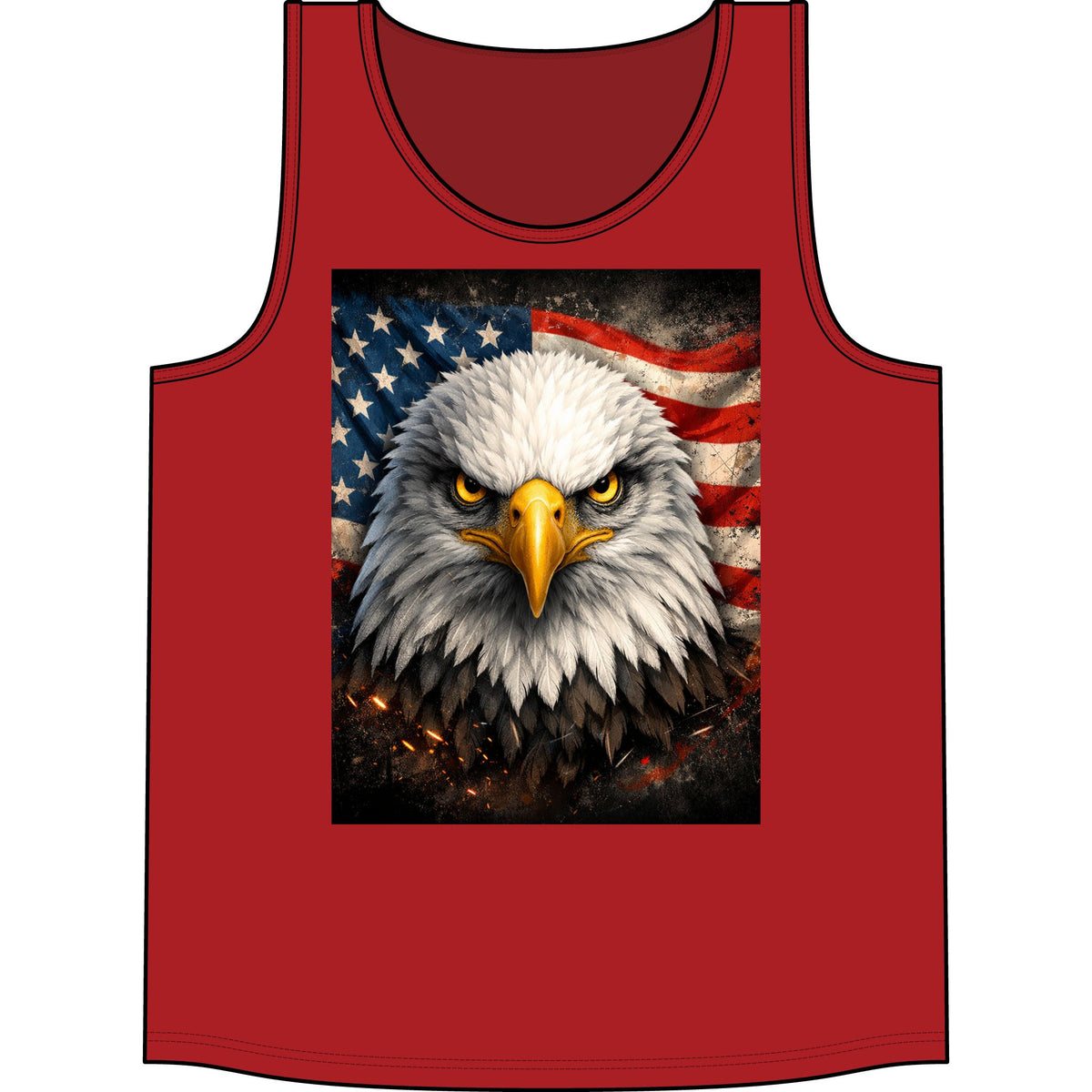 Patriotic Eagle Tank Top — American Flag Bald Eagle Graphic