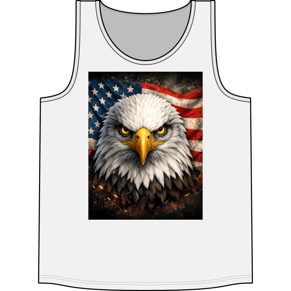 Patriotic Eagle Tank Top — American Flag Bald Eagle Graphic