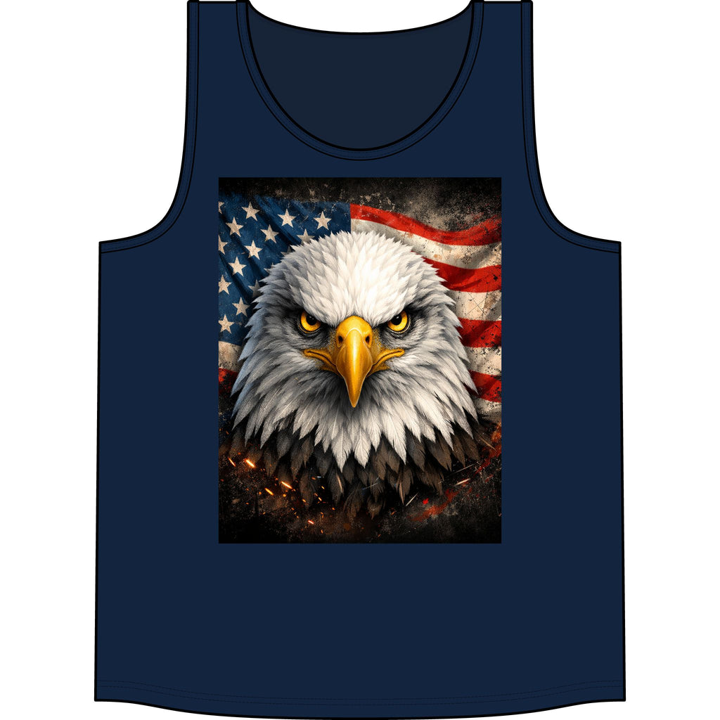 Patriotic Eagle Tank Top — American Flag Bald Eagle Graphic