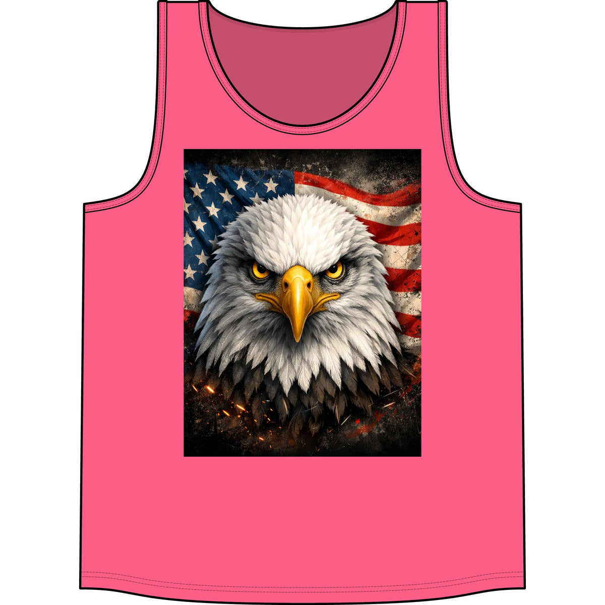 Patriotic Eagle Tank Top — American Flag Bald Eagle Graphic