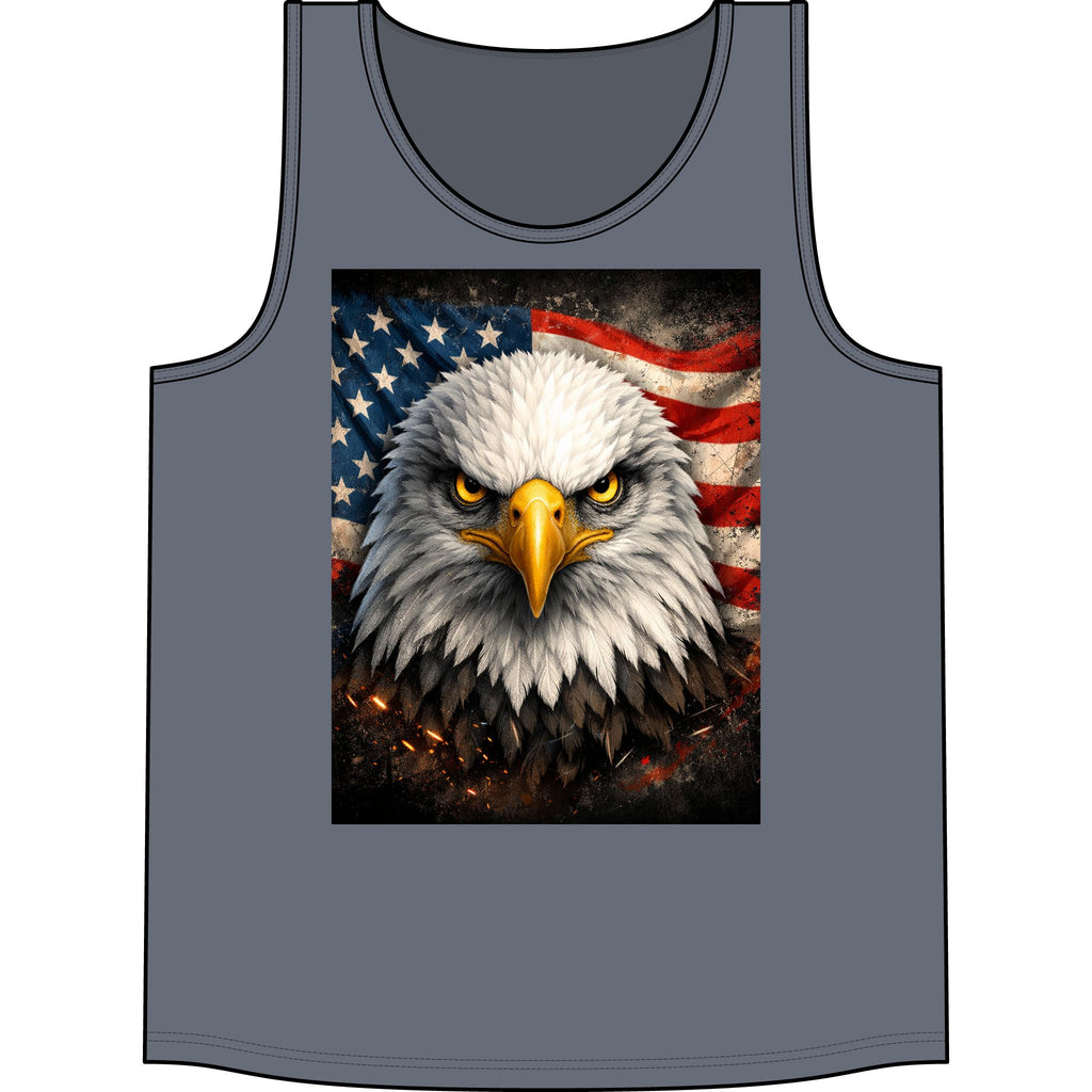 Patriotic Eagle Tank Top — American Flag Bald Eagle Graphic