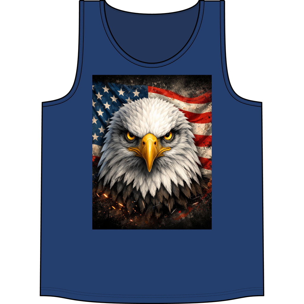 Patriotic Eagle Tank Top — American Flag Bald Eagle Graphic