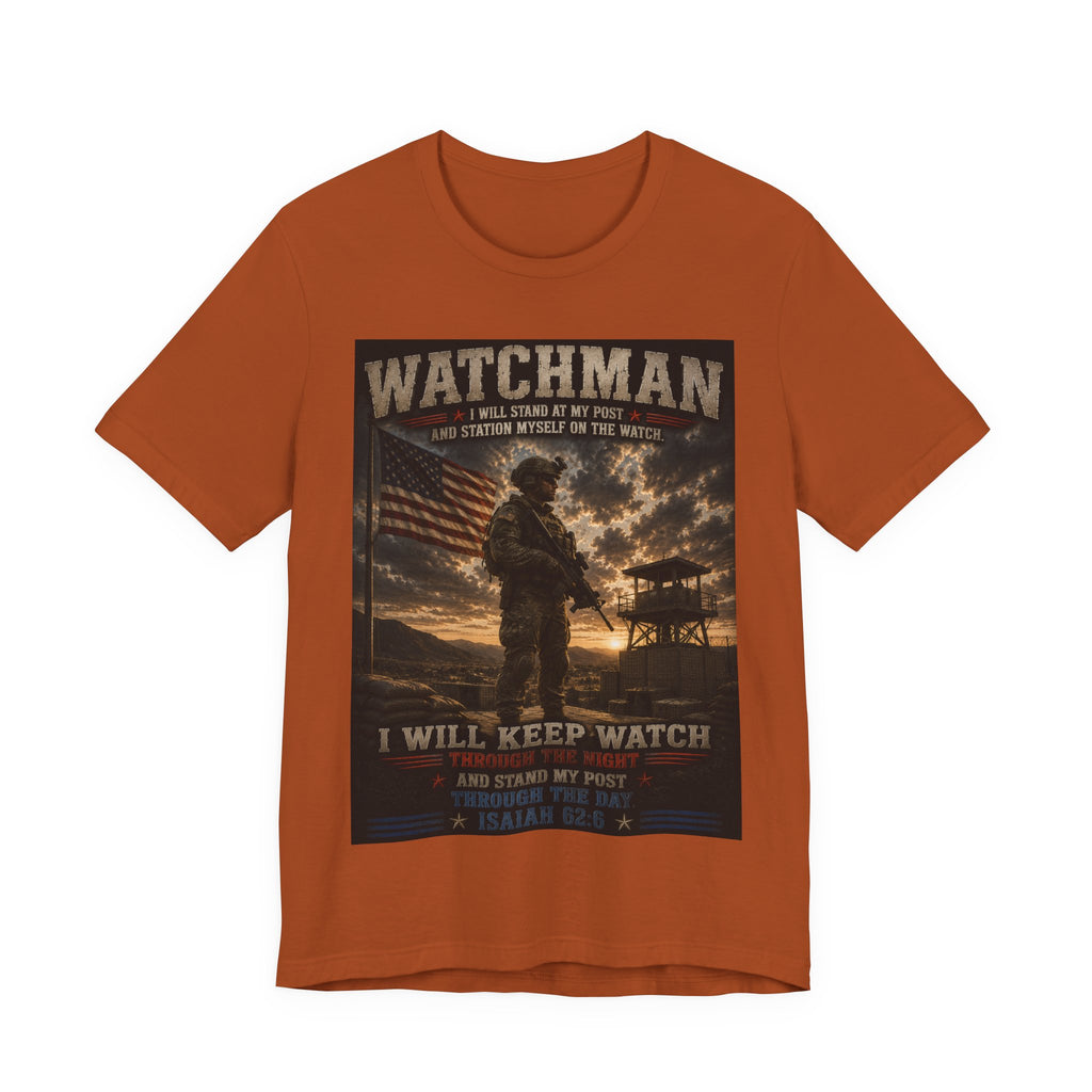 Watchman Military Tribute T-Shirt — "I Will Keep Watch" Patriotic Veteran Tee
