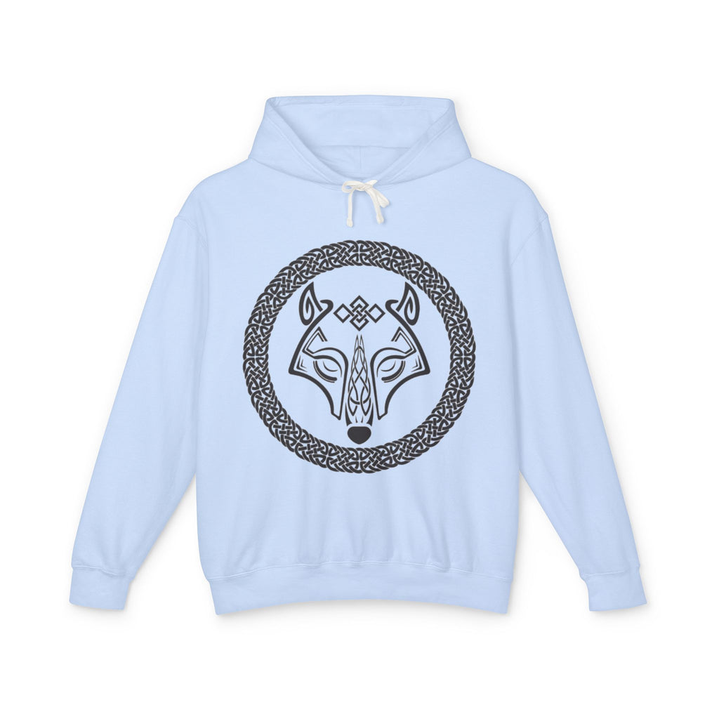 Viking Wolf Rune Hoodie — Norse Knotwork Fox/Wolf Circle Graphic Hoodie