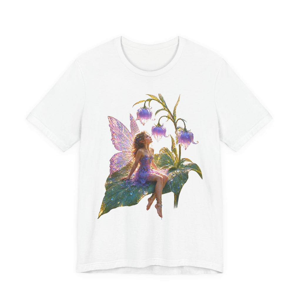 Fairy Garden T‑Shirt — Watercolor Fairy on Bellflower Tee