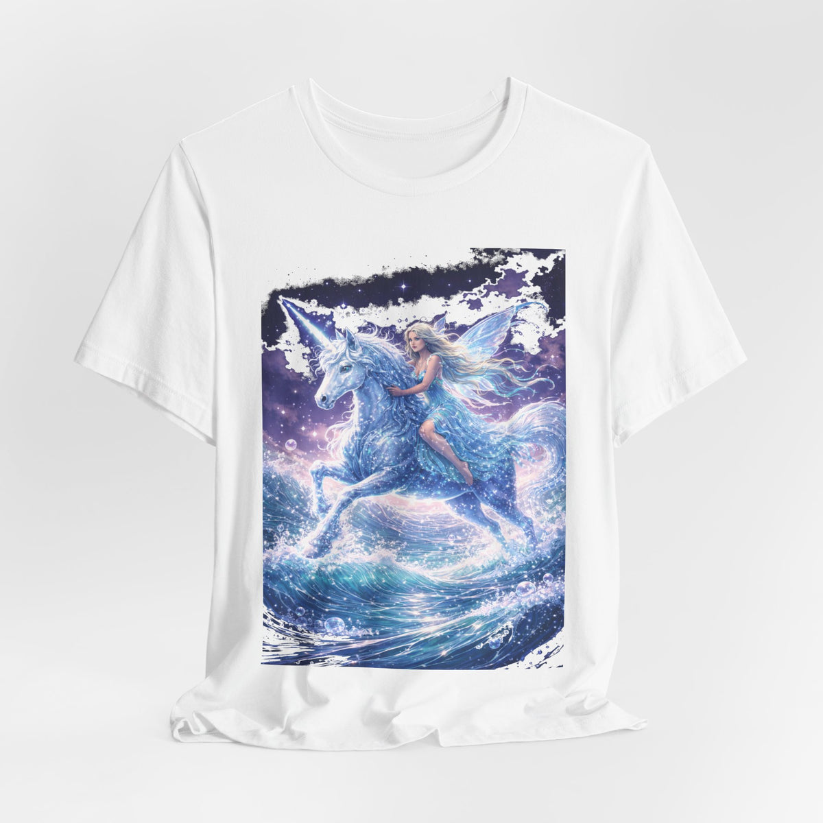 Mystical Unicorn Rider T‑Shirt – Fantasy Pegasus Night Sky Graphic Tee