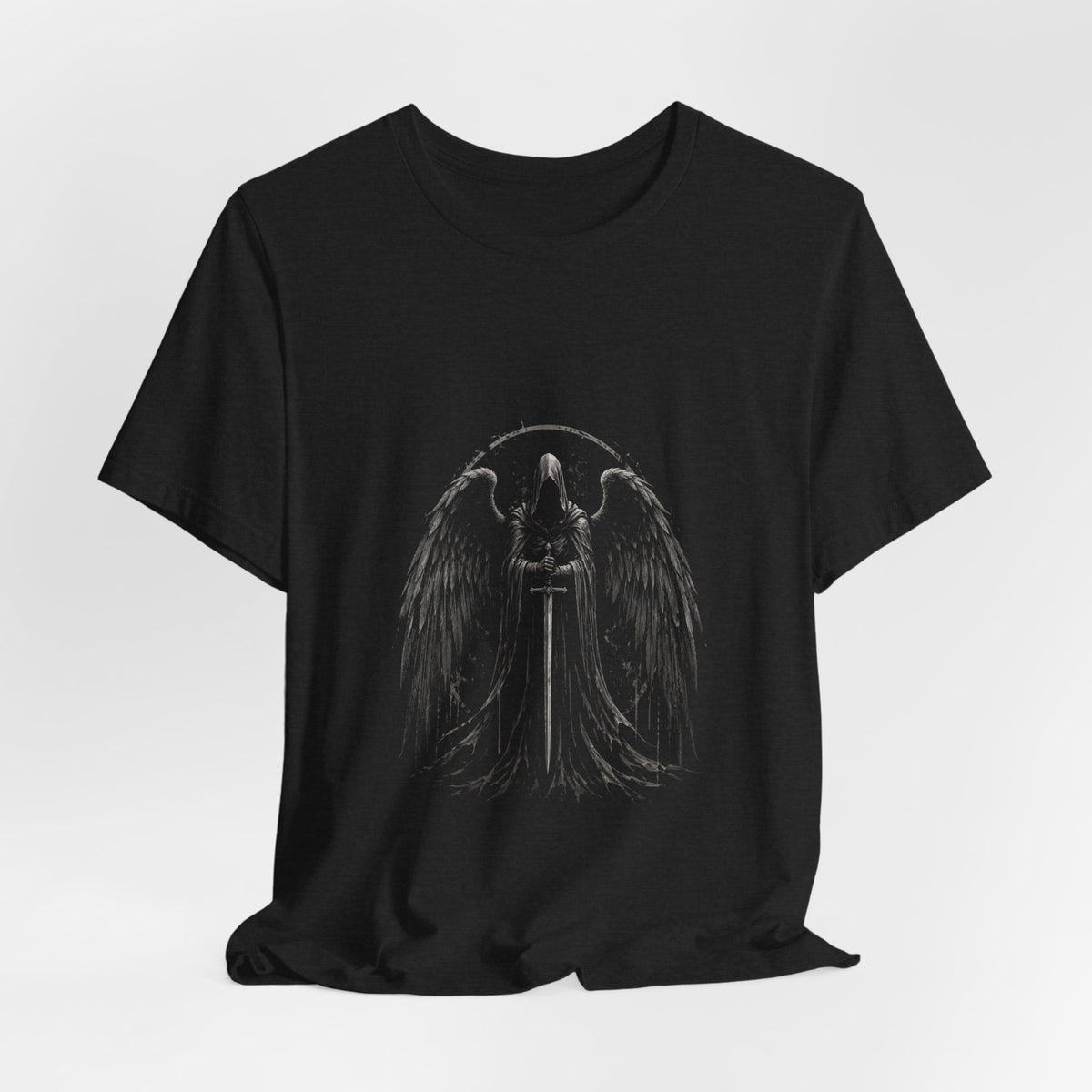 Guaediand Angel Wings Tee — Gothic Guardian Angel Short Sleeve Shirt
