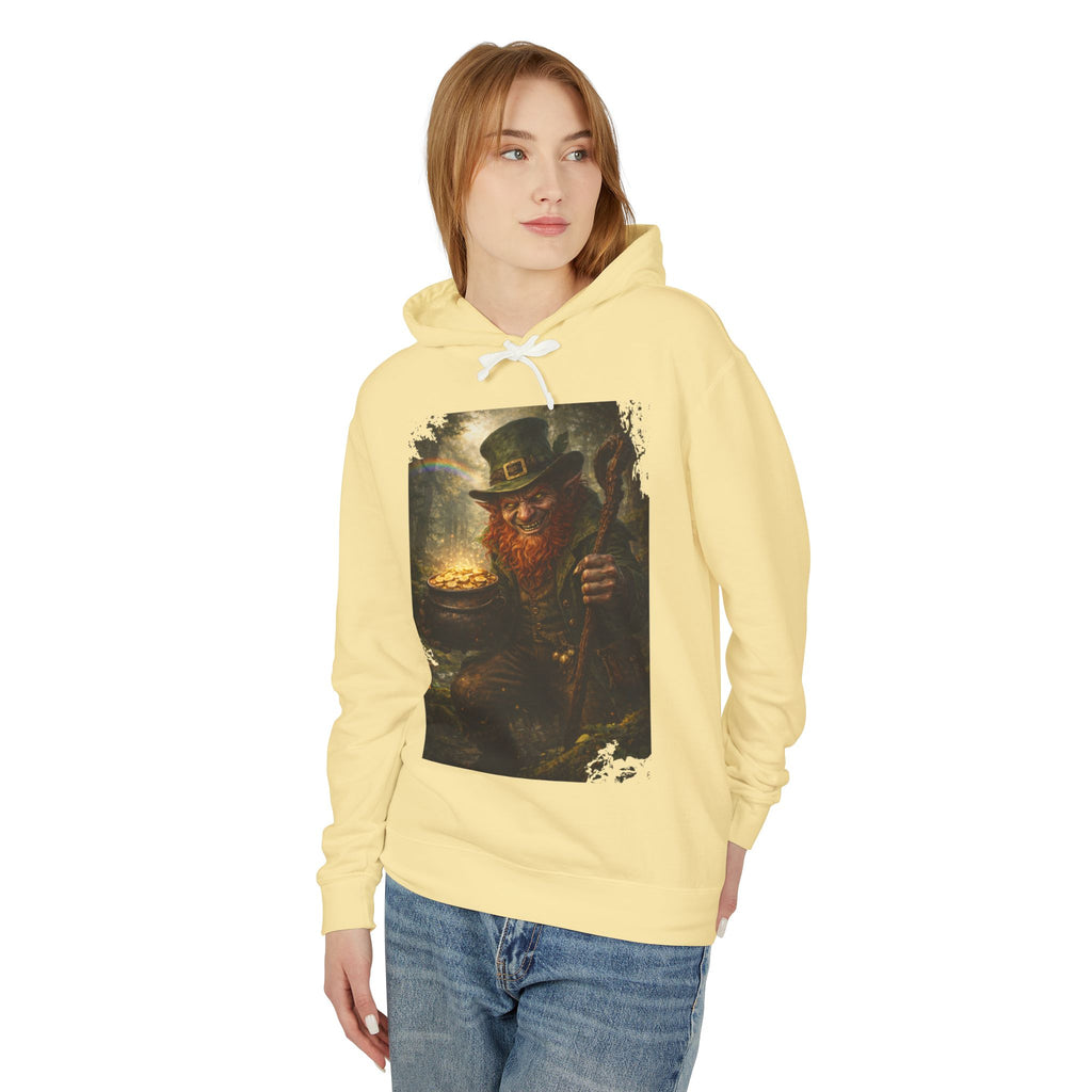 St. Patrick’s Day Leprechaun Hoodie — Vintage Pot of Gold Illustration
