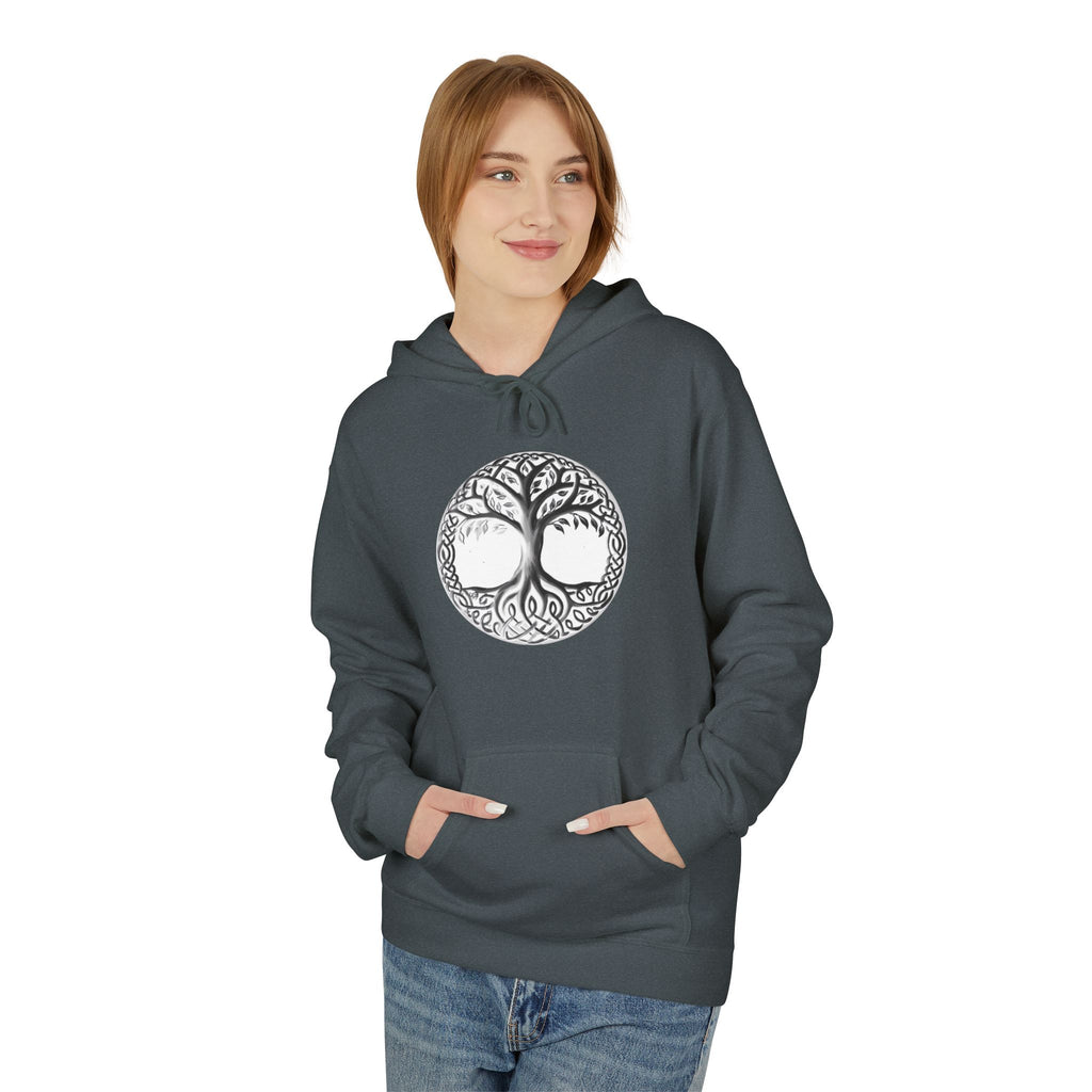 TYggdrasil tree of Life Cotton Hoodie – Intricate Celtic Woodland Symbol Sweatshirt
