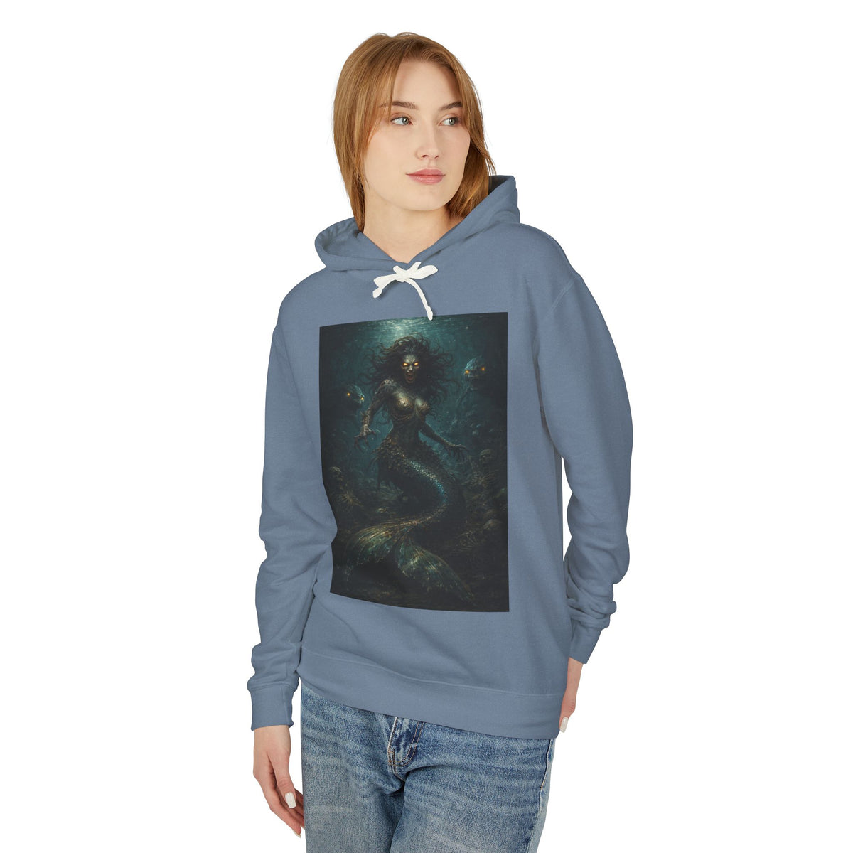 Mermaid Abyss Hoodie — Dark Ocean Fantasy Graphic Sweatshirt