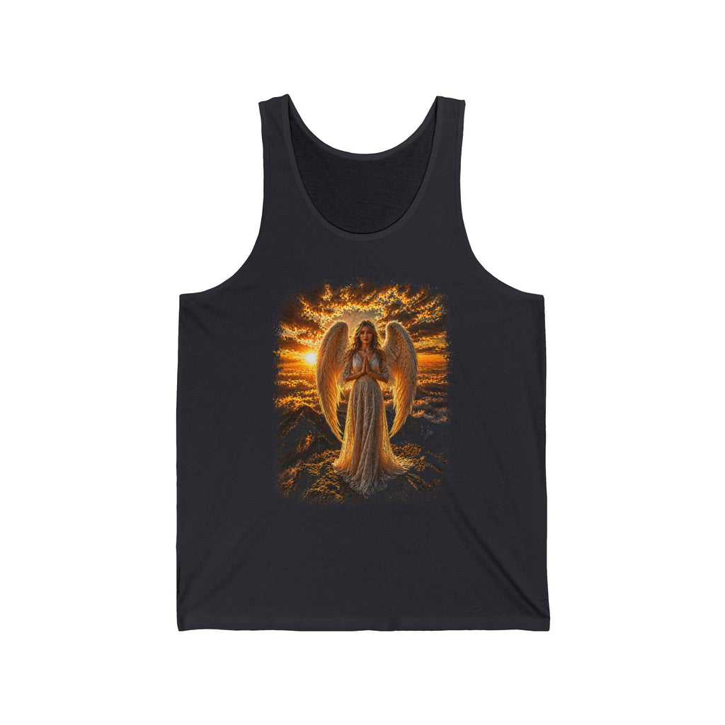 Angel Sunset Tank Top — Serene Guardian Angel Graphic Tank