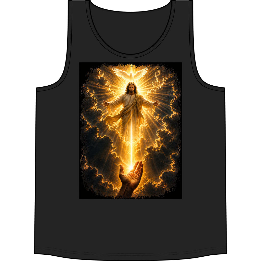 Jesus Ascension Tank Top — Glowing Resurrection Christian Faith Graphic Tank