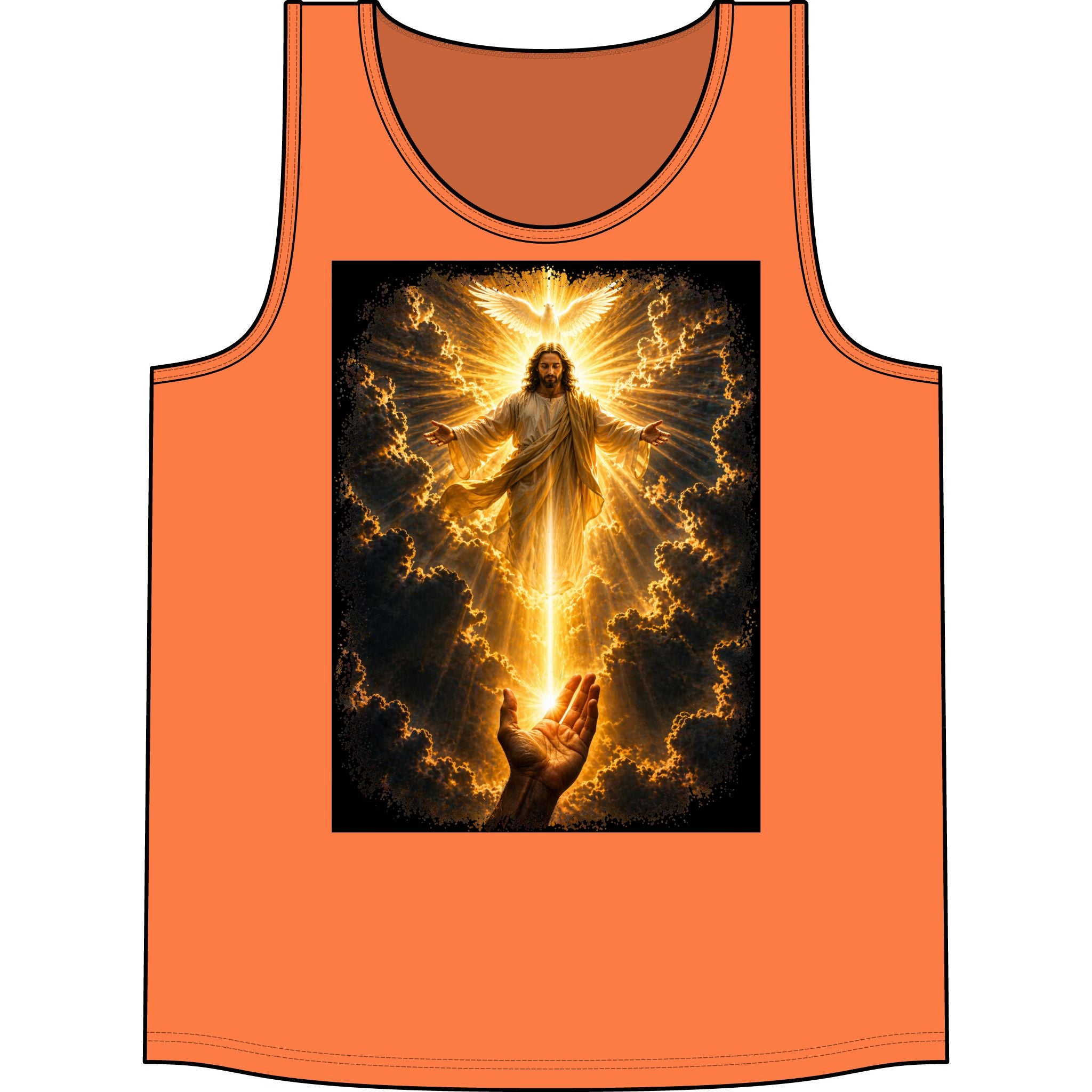 Jesus Ascension Tank Top — Glowing Resurrection Christian Faith Graphic Tank