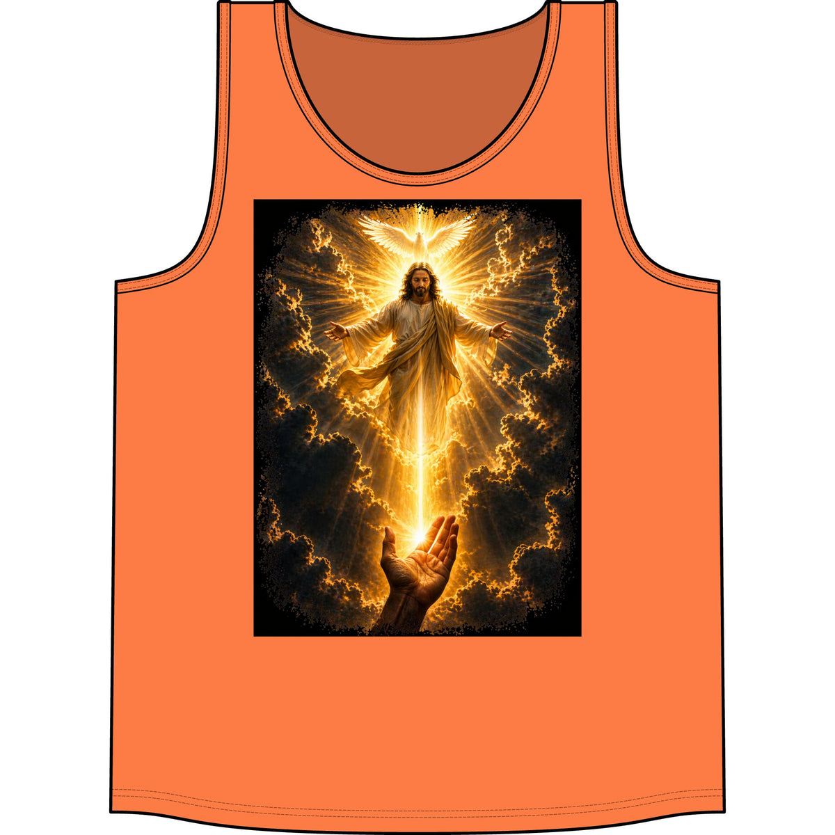 Jesus Ascension Tank Top — Glowing Resurrection Christian Faith Graphic Tank
