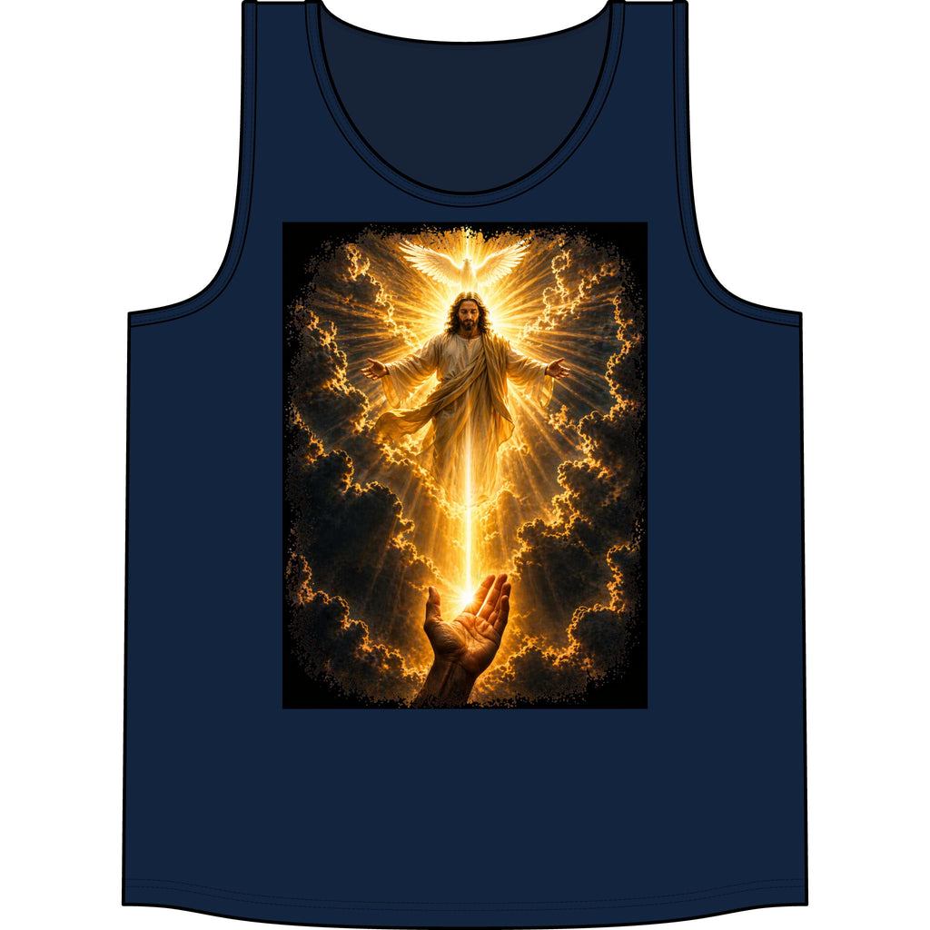 Jesus Ascension Tank Top — Glowing Resurrection Christian Faith Graphic Tank