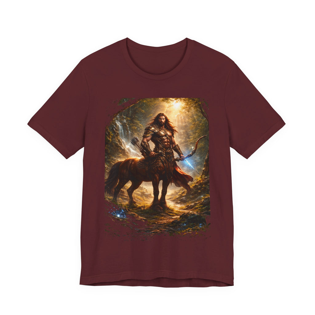 Centaur Warrior Fantasy T‑Shirt — Mythic Forest Battle Graphic Tee