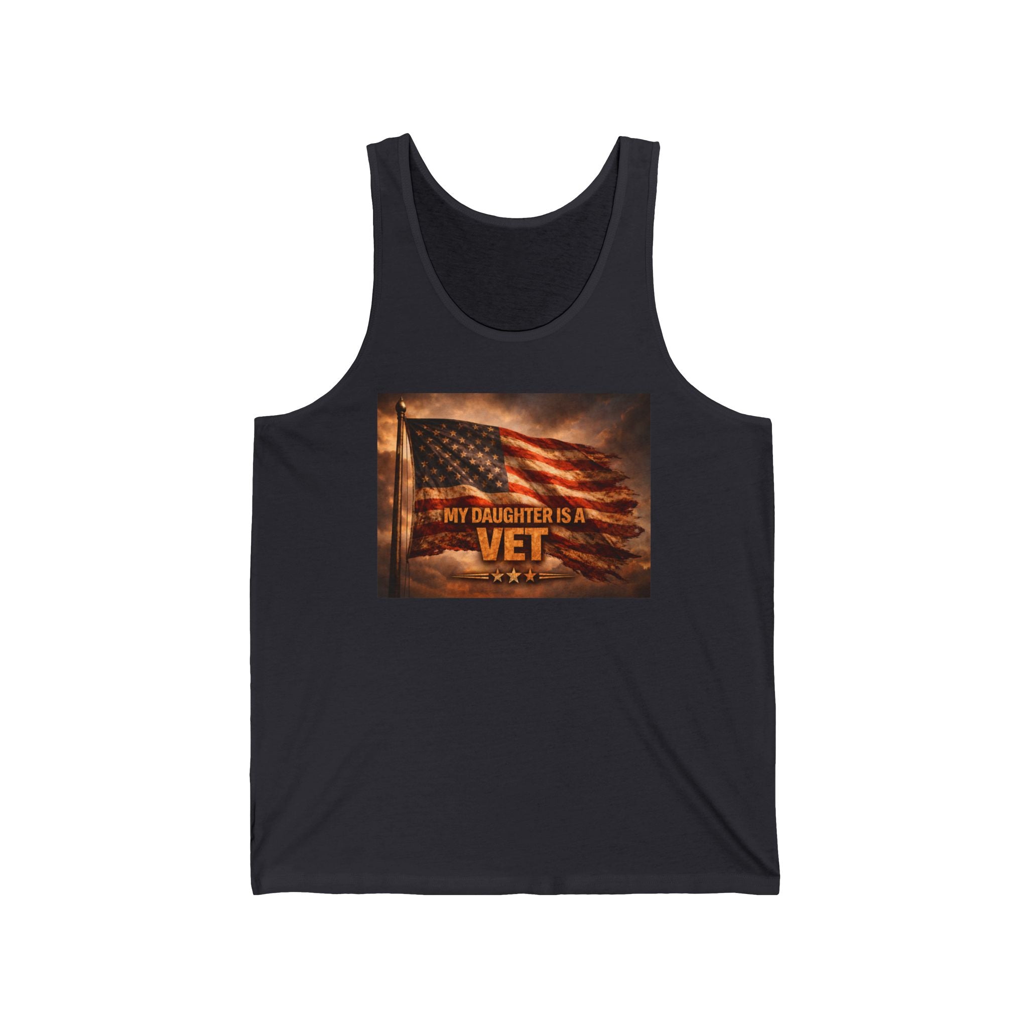 Veteran Daughter Tank Top – "My Daughter Is A Vet" American Flag Patriotic Tank