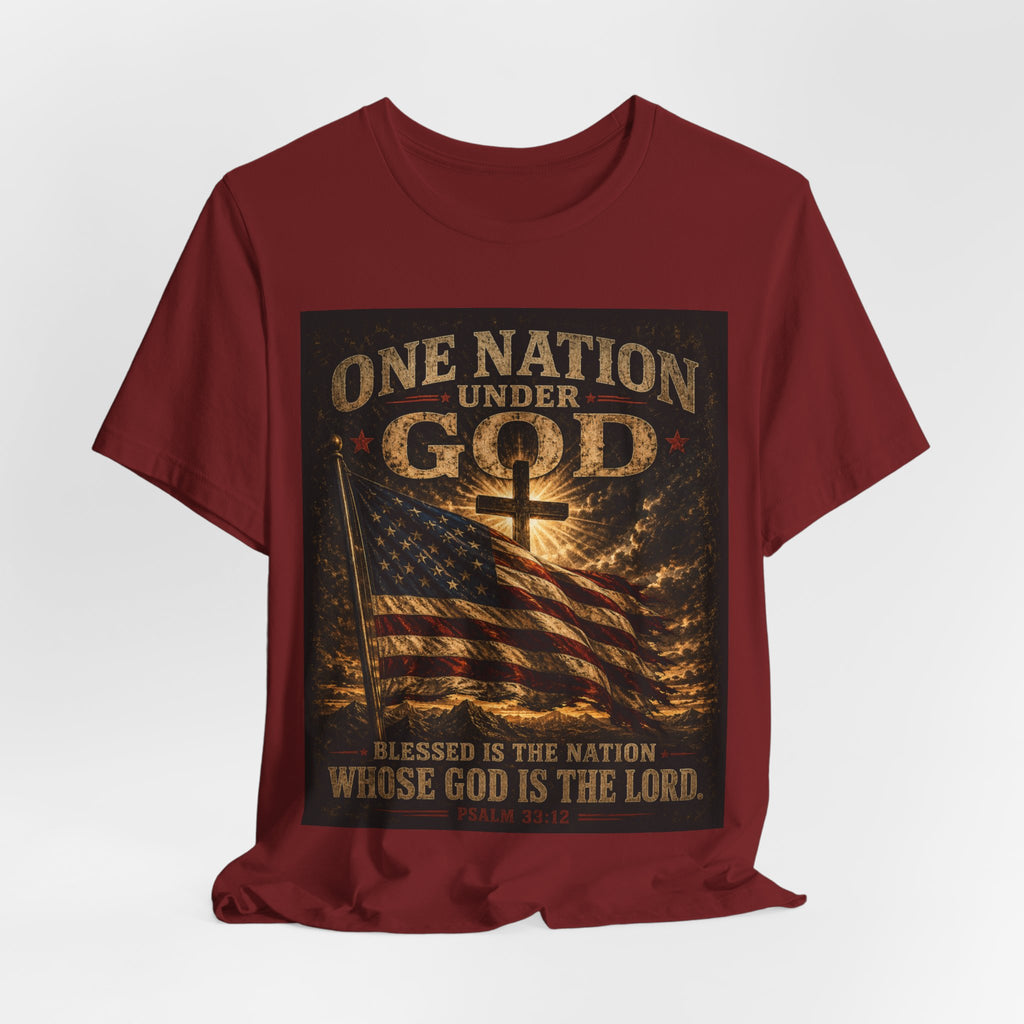 One Nation Under God T-Shirt – Patriotic Christian Flag Tee