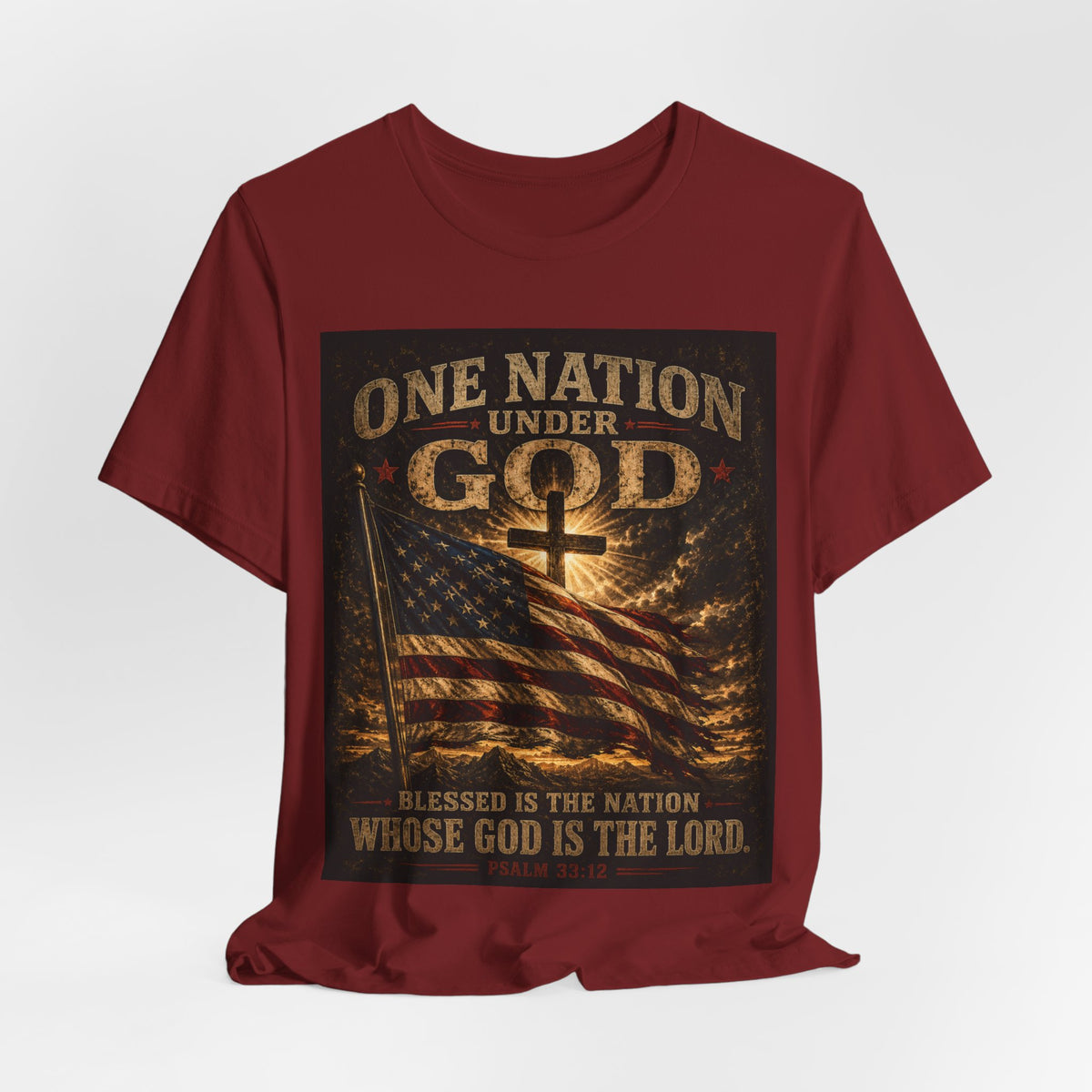 One Nation Under God T-Shirt – Patriotic Christian Flag Tee