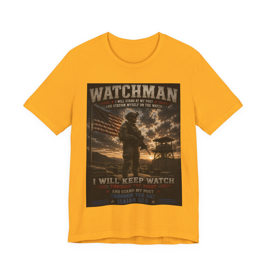 Watchman Military Tribute T-Shirt — "I Will Keep Watch" Patriotic Veteran Tee