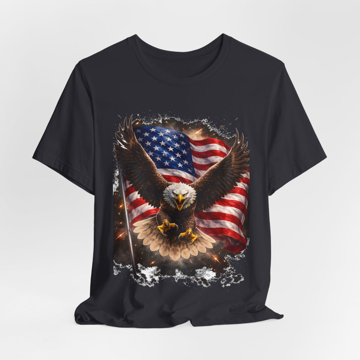 American Eagle Flag T-Shirt — Patriotic Bald Eagle Graphic Tee