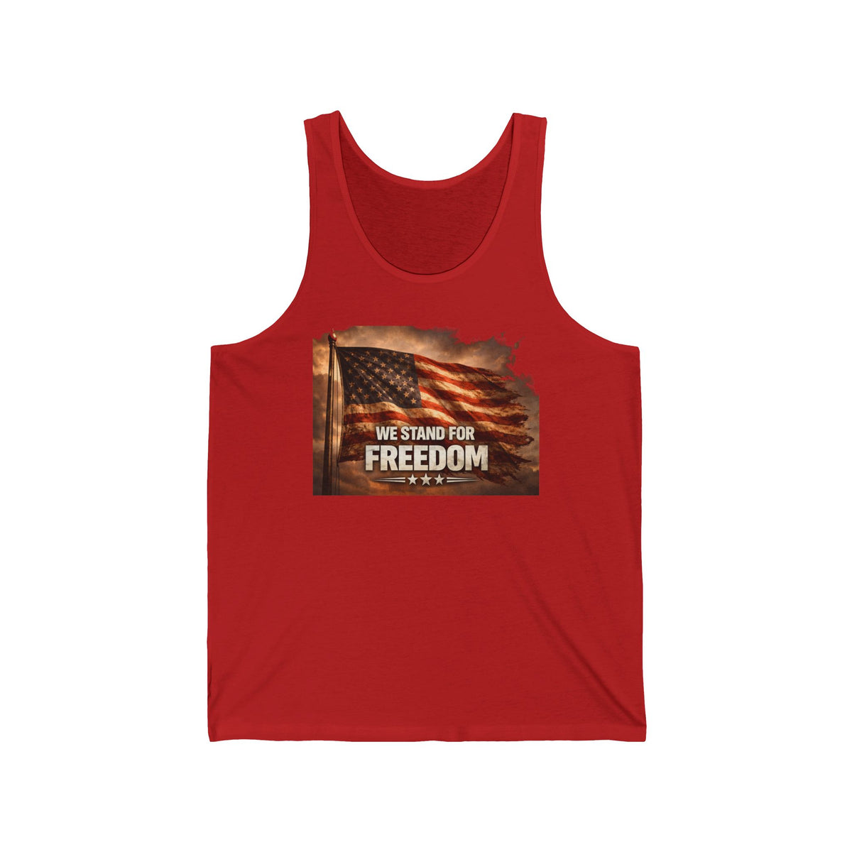 Freedom Flag Tank Top — "We Stand for Freedom" Patriotic American Flag Tank