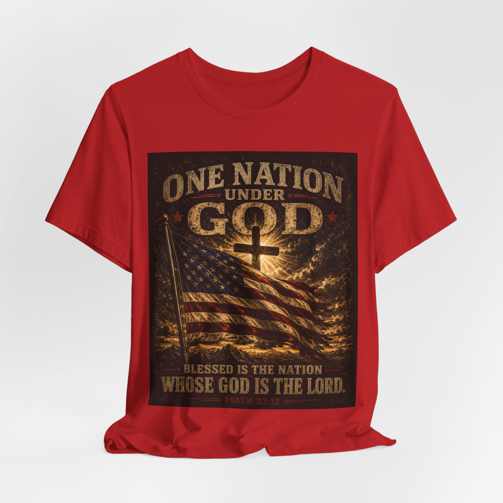 One Nation Under God T-Shirt – Patriotic Christian Flag Tee