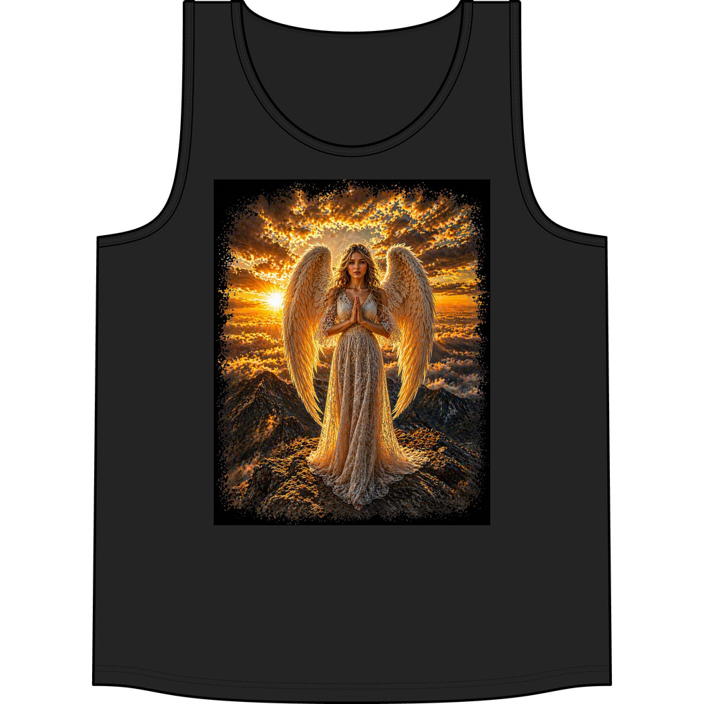 Golden Angel Tank Top — Radiant Prayer Graphic Tank