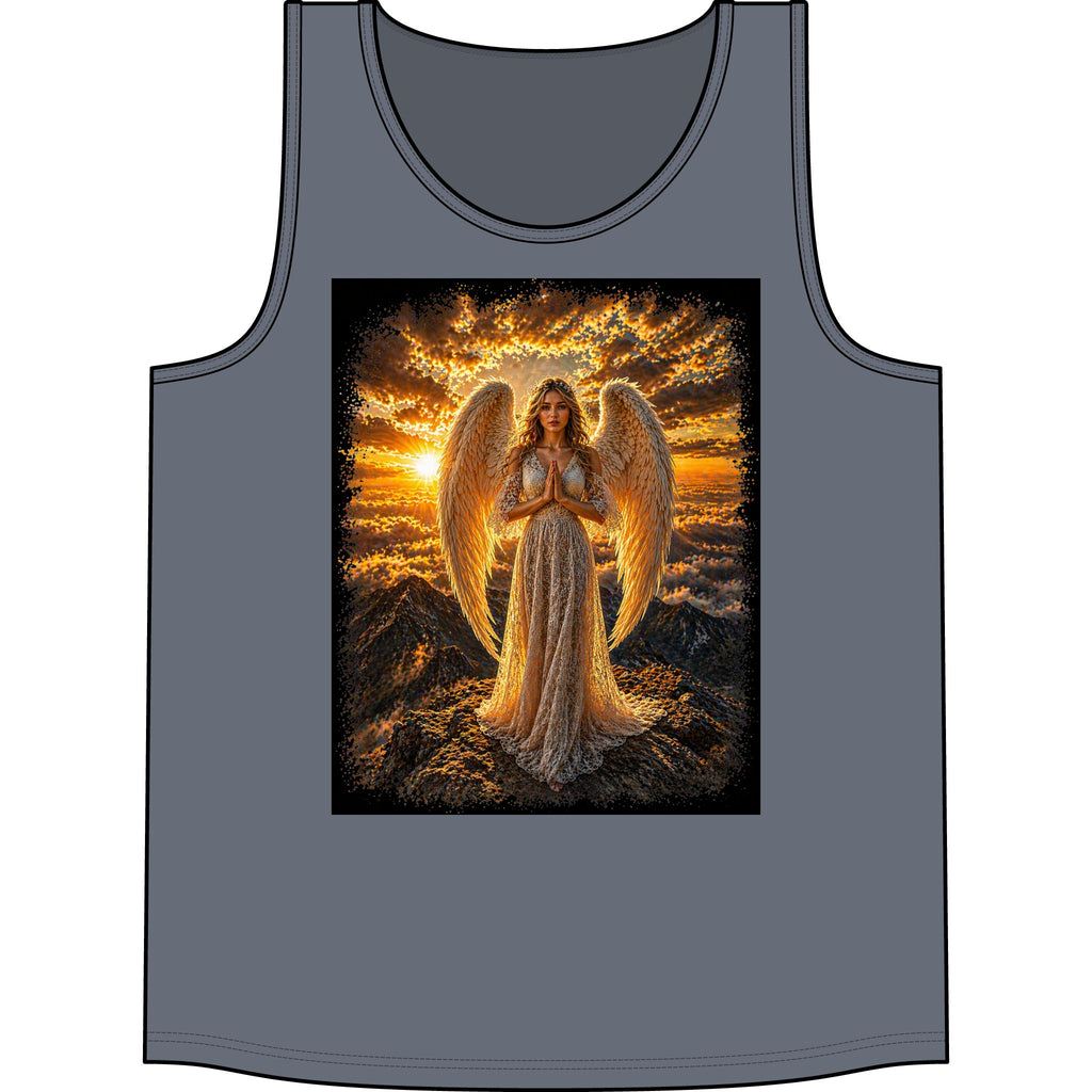 Golden Angel Tank Top — Radiant Prayer Graphic Tank