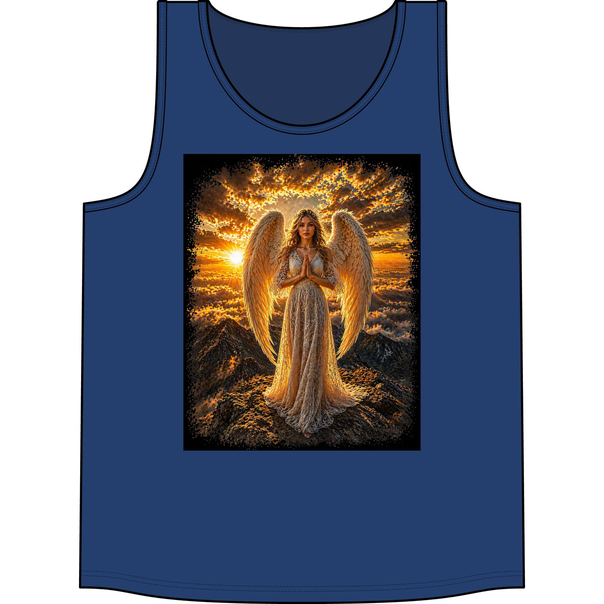 Golden Angel Tank Top — Radiant Prayer Graphic Tank