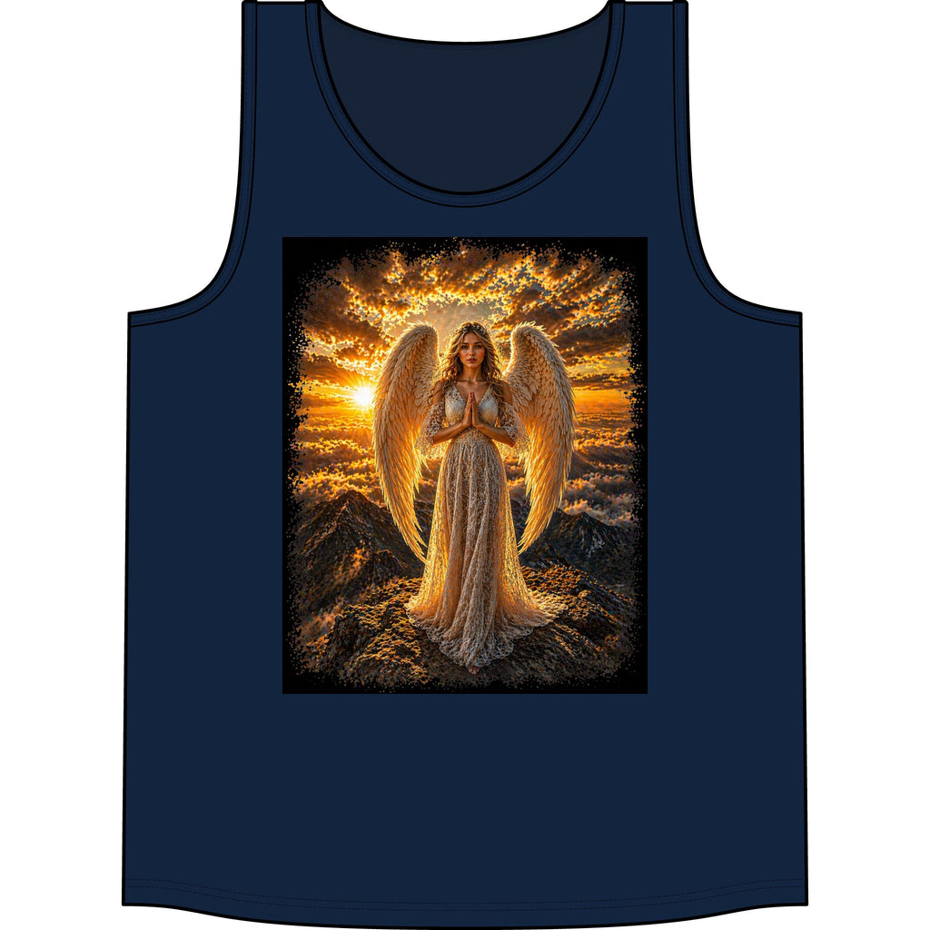 Golden Angel Tank Top — Radiant Prayer Graphic Tank