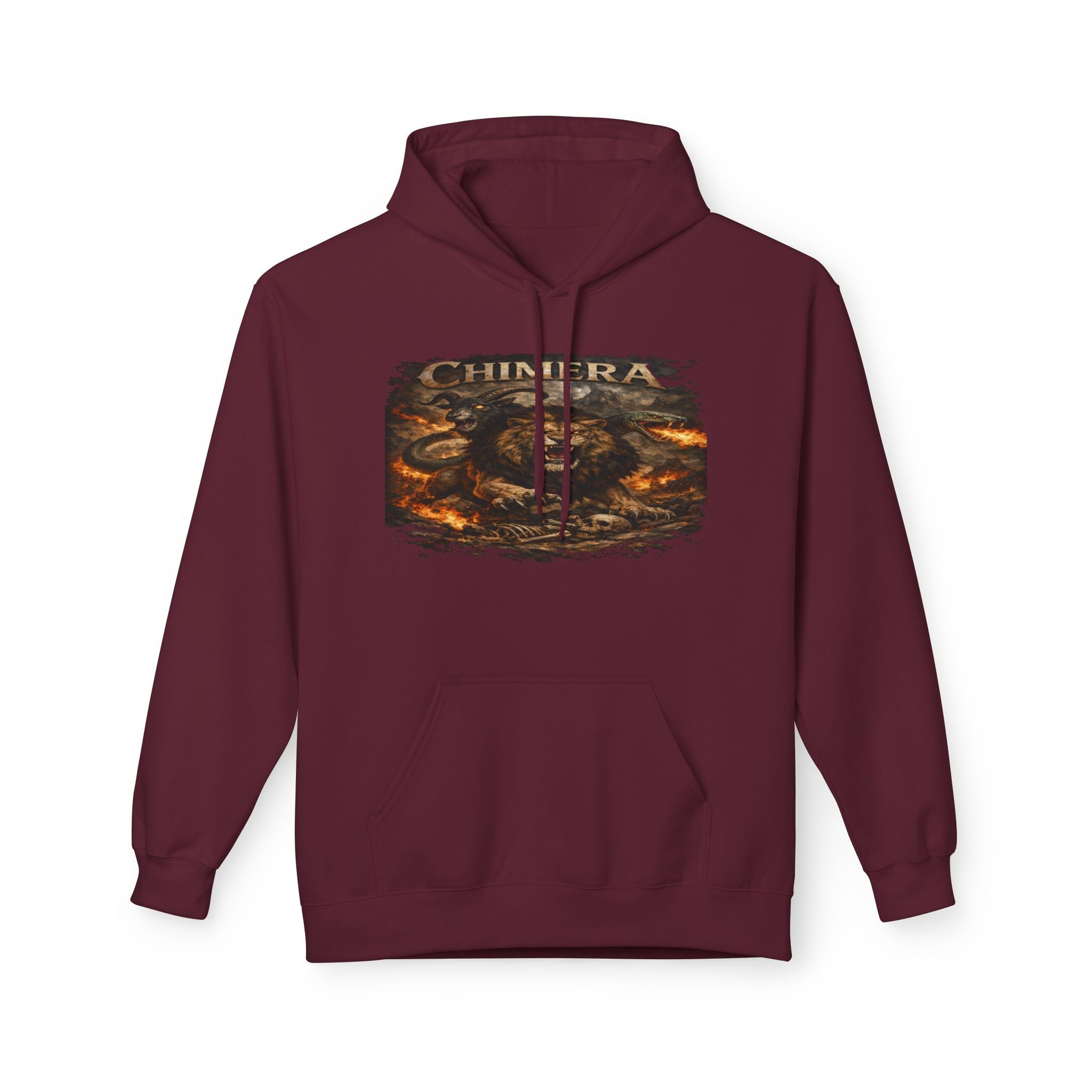 Chimera is a fearsome hybrid creature Hoodie — Fiery Serpent Graphic Pullover