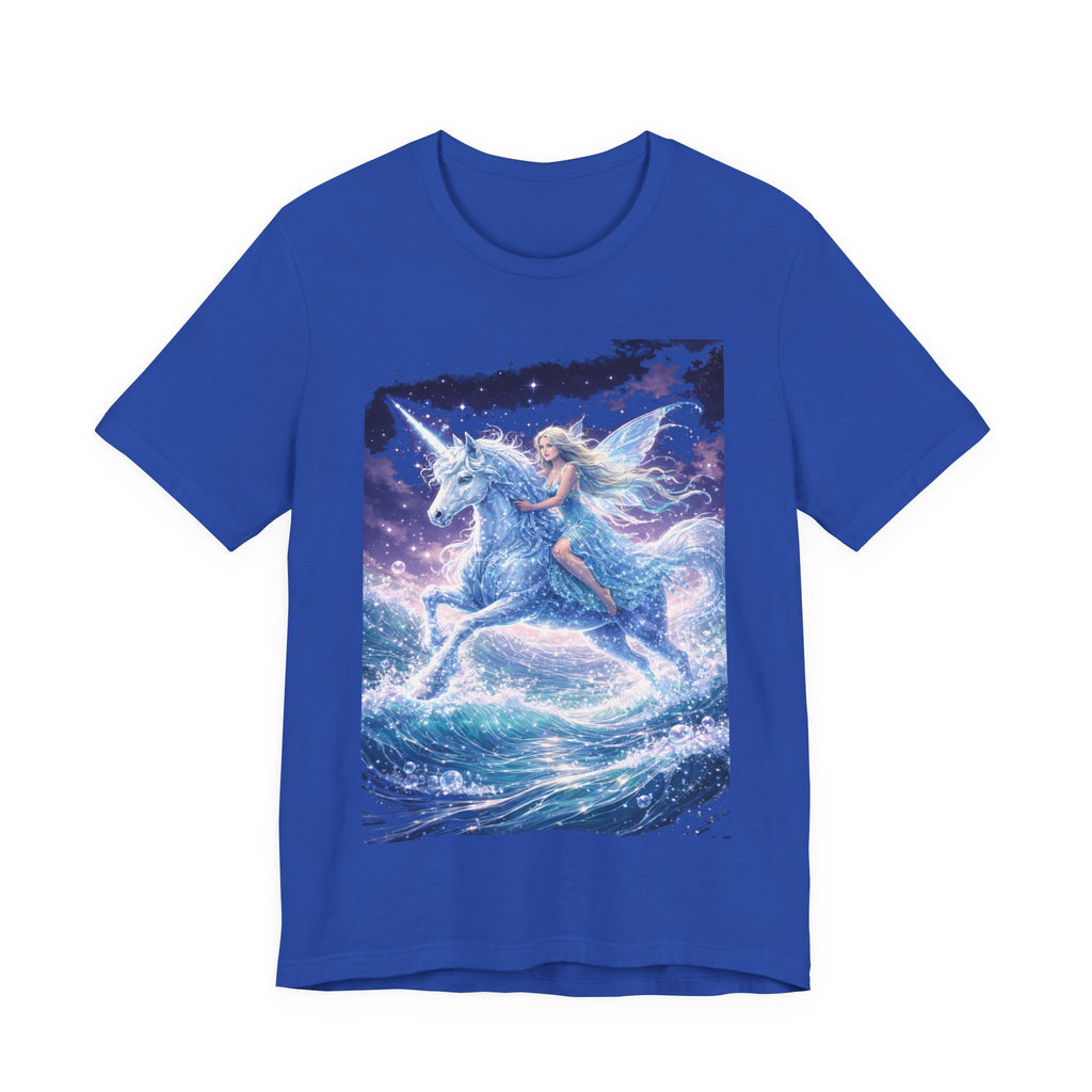 Mystical Unicorn Rider T‑Shirt – Fantasy Pegasus Night Sky Graphic Tee