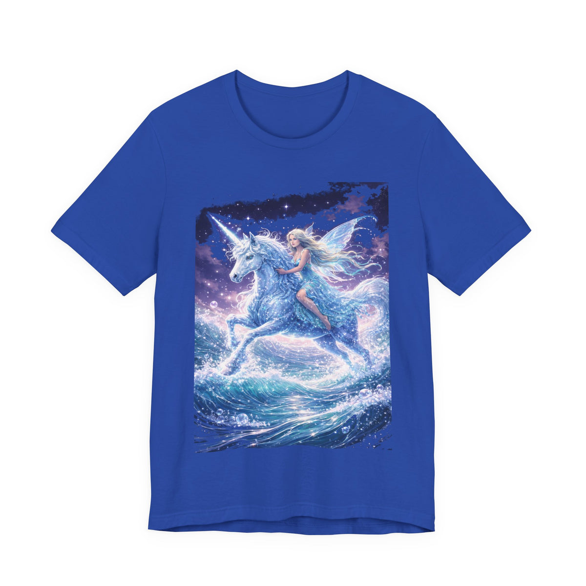 Mystical Unicorn Rider T‑Shirt – Fantasy Pegasus Night Sky Graphic Tee
