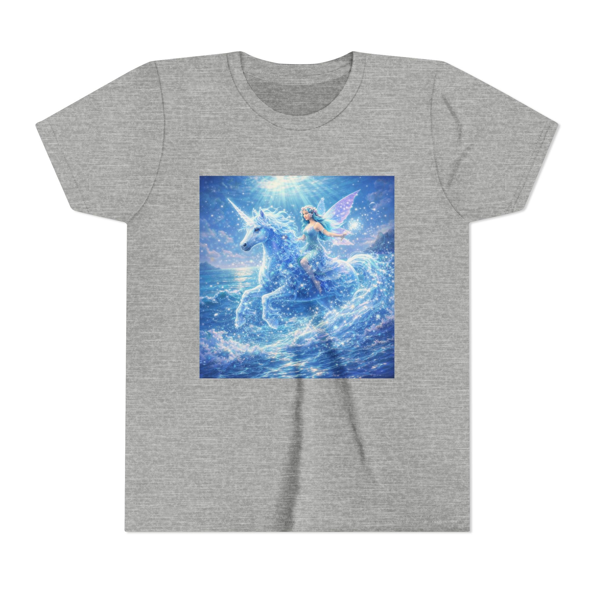 Kids Unicorn Fairy Tee — Magical Blue Pegasus Graphic Youth T-Shirt