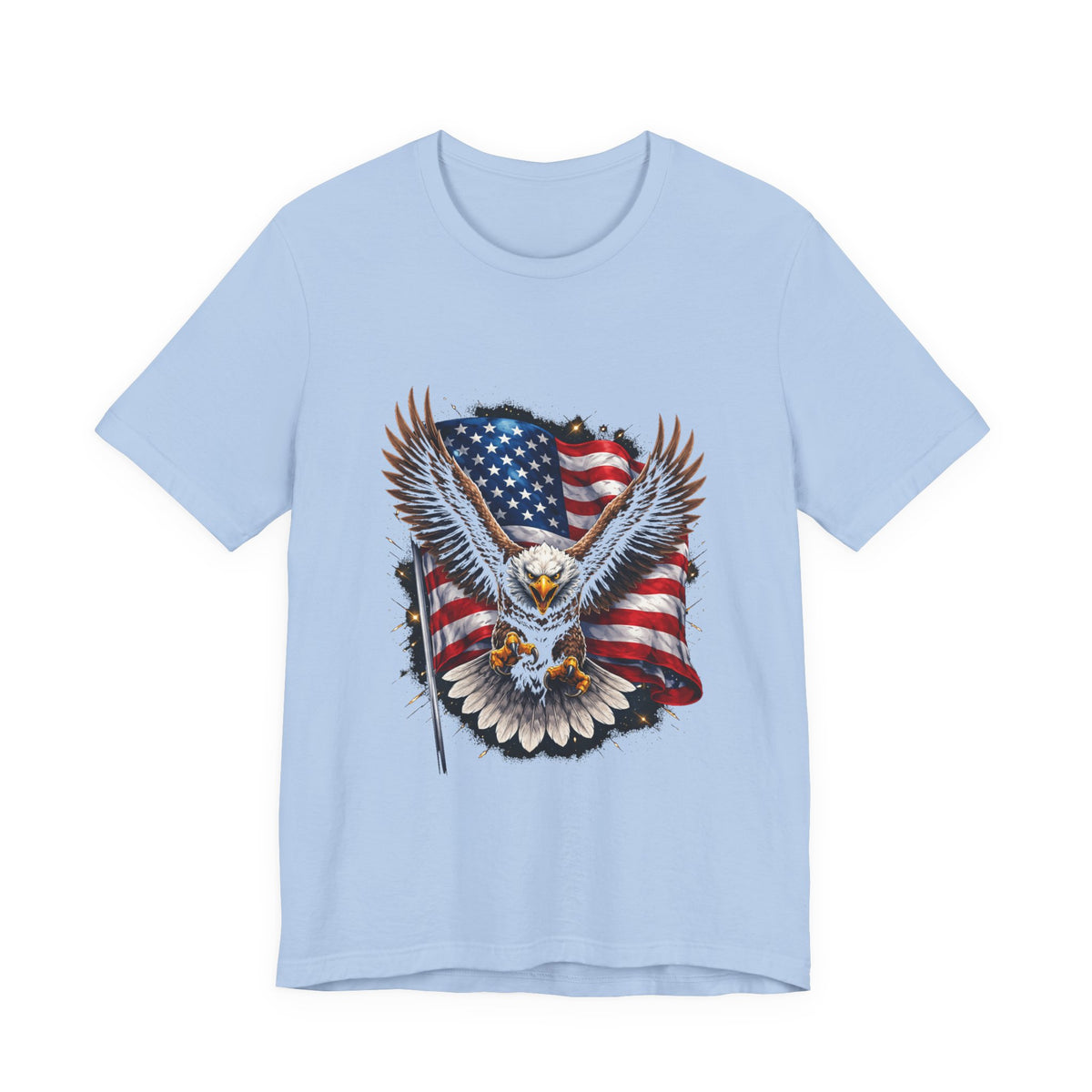 American Eagle Flag T-Shirt — Patriotic Bald Eagle Tee for 4th of July & Veterans