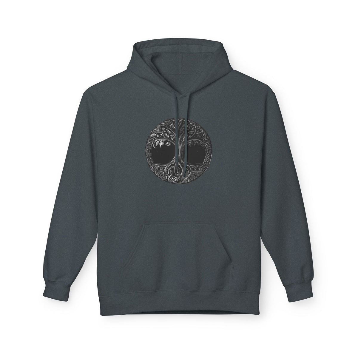 Yggdrasil, the Tree of Life Hoodie — Black Moon Nature Circle Graphic