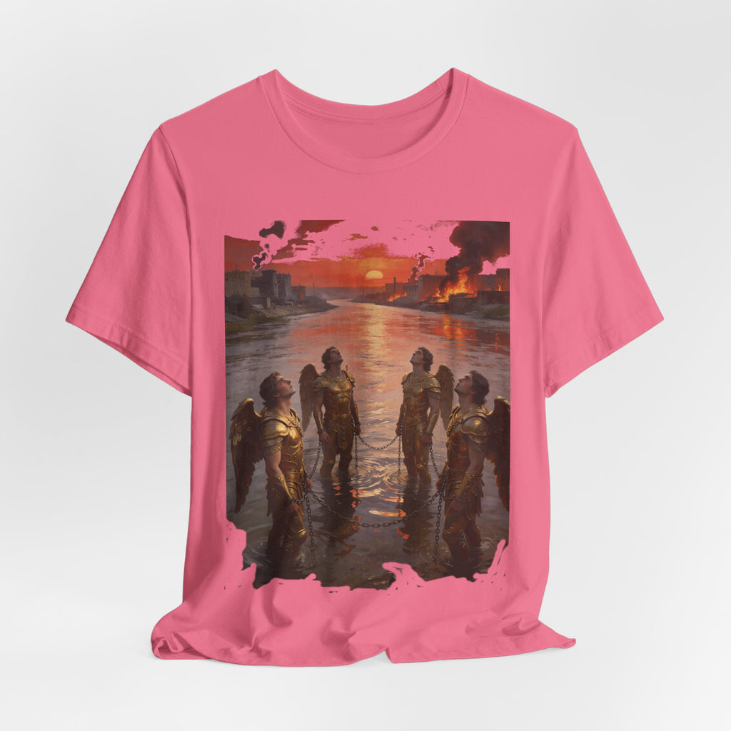 Revelation 9 reveals four fallen angels bound in the Euphrates River,T-Shirt