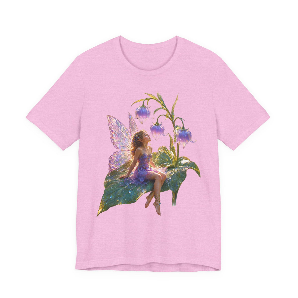 Fairy Garden T‑Shirt — Watercolor Fairy on Bellflower Tee