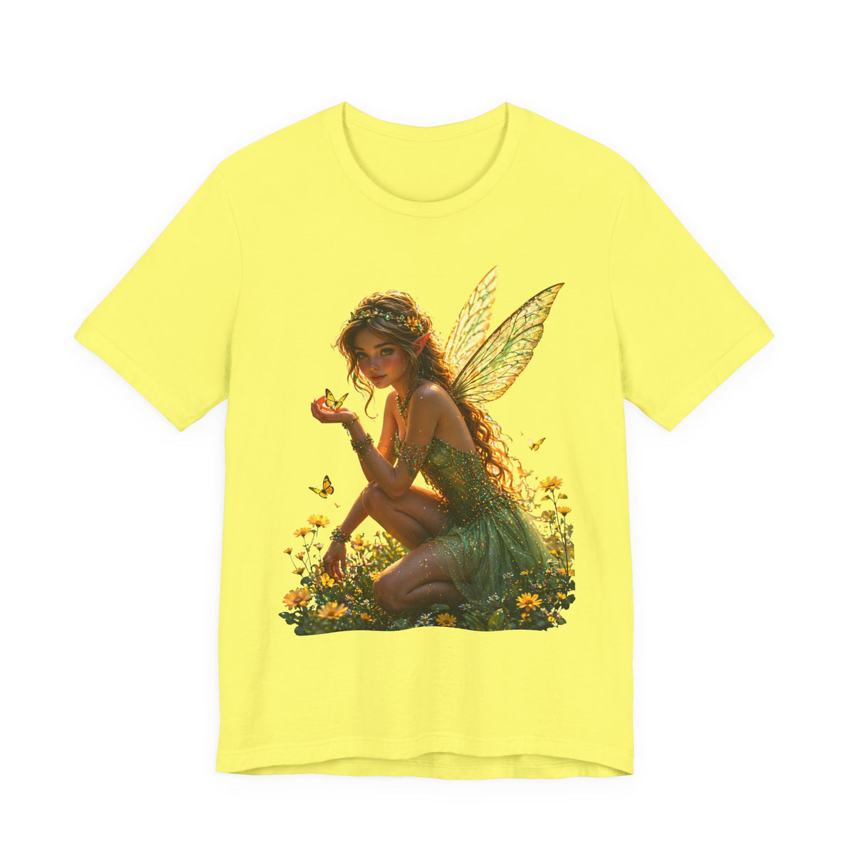 Fairy Garden T‑Shirt — Whimsical Sunlit Fairy Illustration Tee