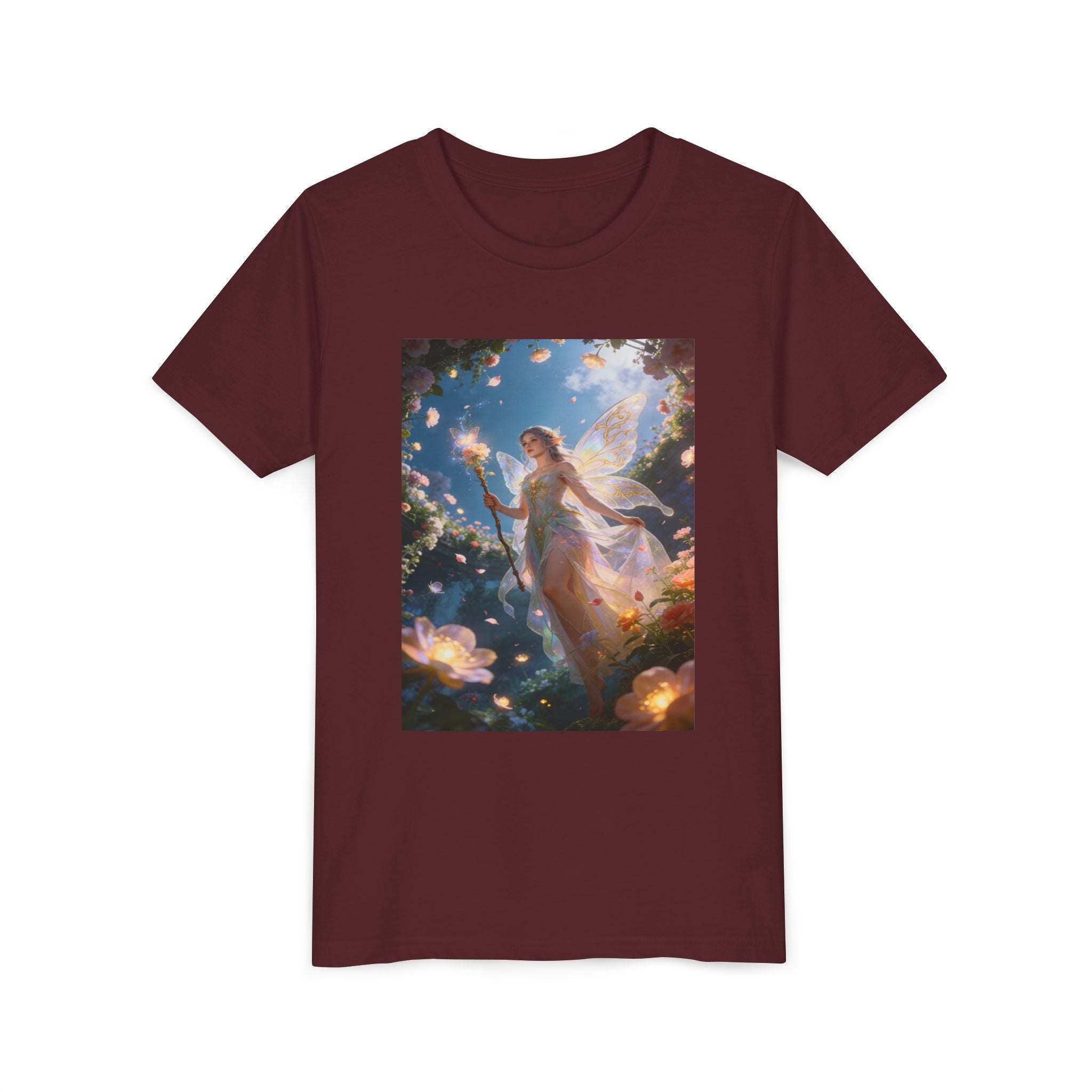 Fairy Glow Youth Tee — Enchanted Forest Fairy Graphic T-Shirt