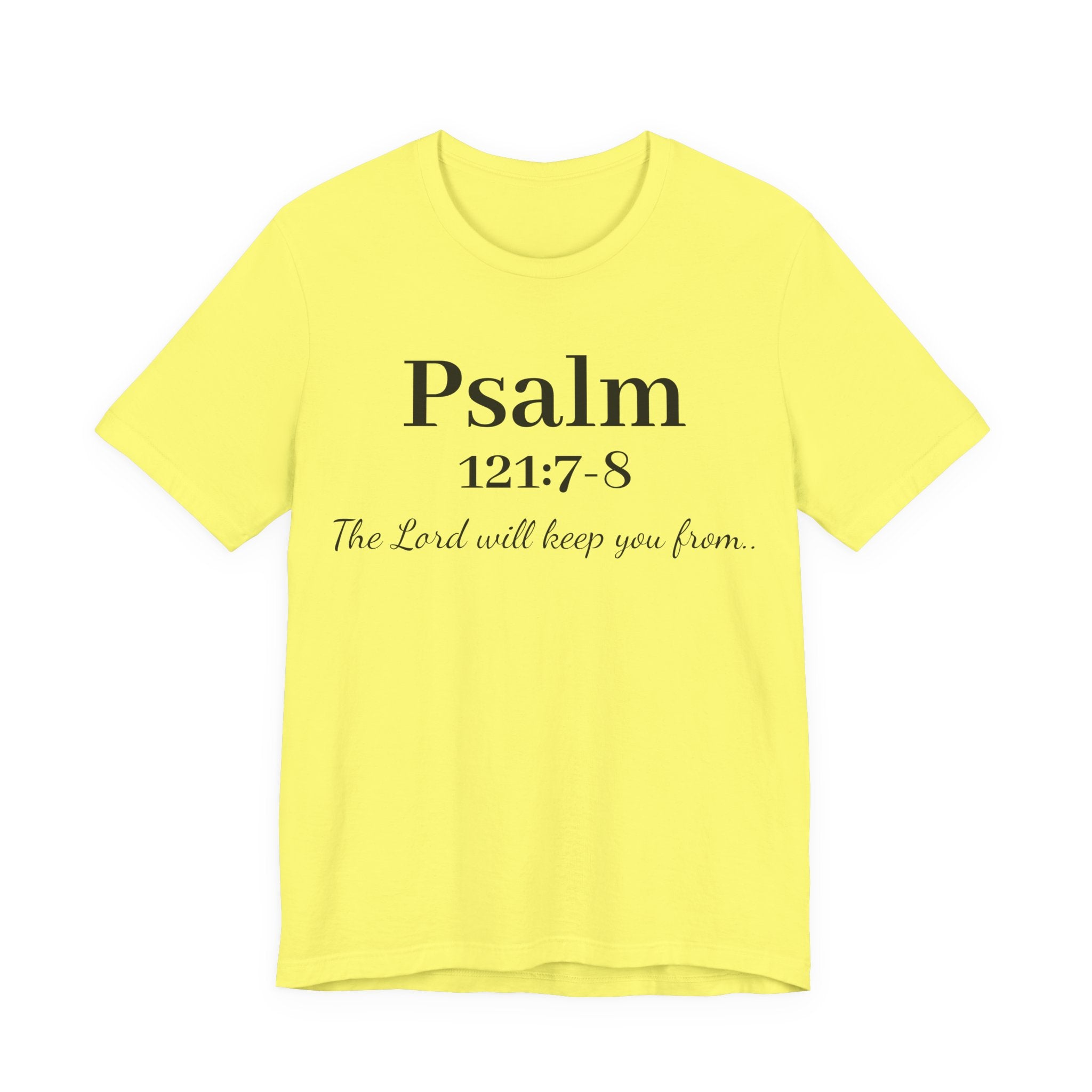 Psalm 121:7-8 T-Shirt — "The Lord will keep you from" Faith Graphic Tee