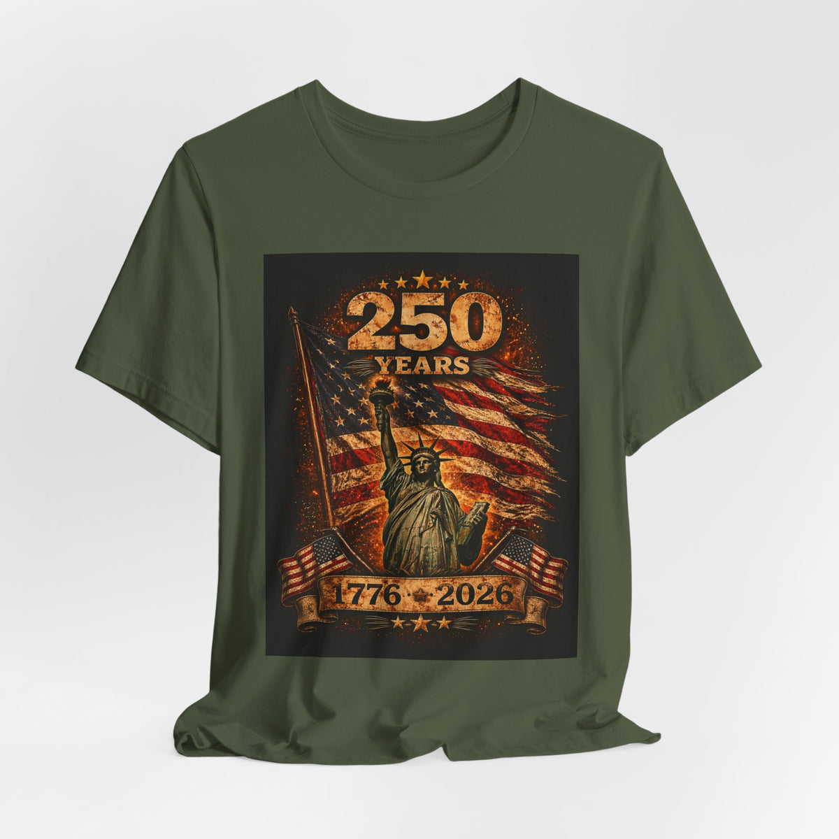 250 Years USA Liberty T-Shirt – 1776-2026 American Flag & Statue of Liberty Tee