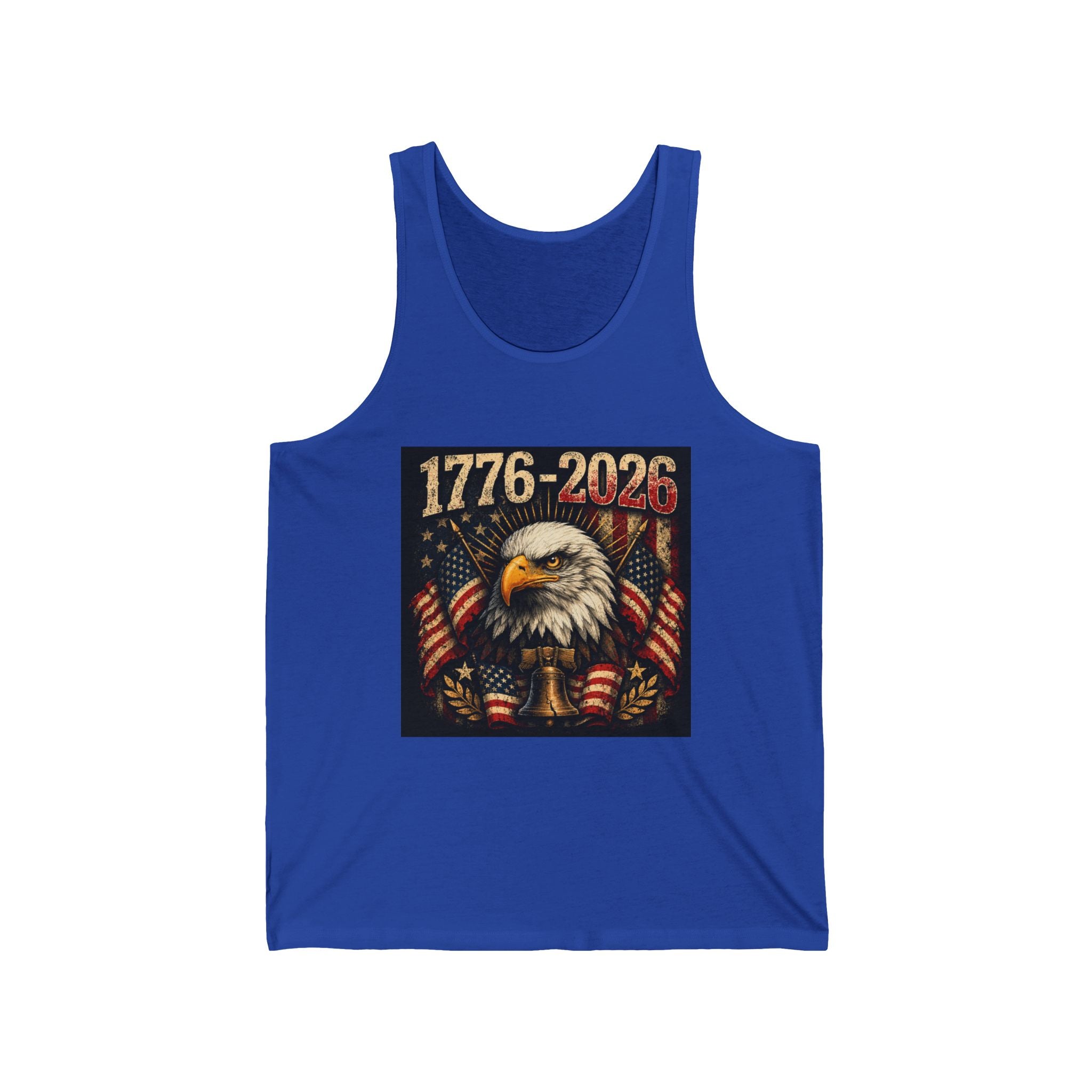 Patriotic Eagle Tank Top - 1776-2026 American Flag Independence Day Shirt