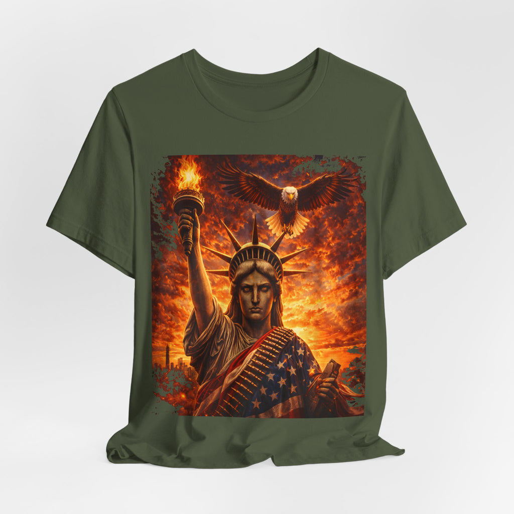 Statue of Liberty Eagle Graphic Tee — Patriotic American Flag T-Shirt