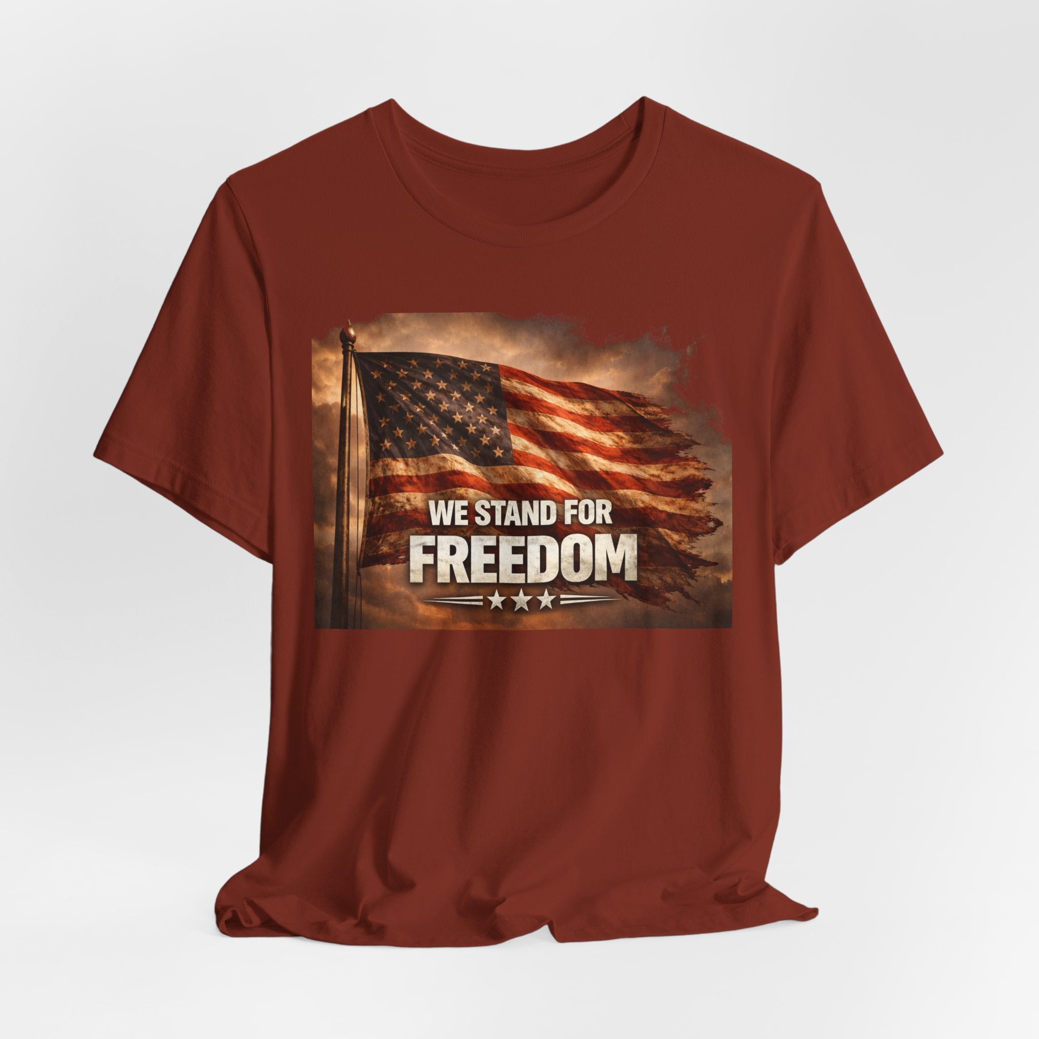 We Stand for Freedom T‑Shirt — Patriotic American Flag Tee (Veterans Day, 4th of July)
