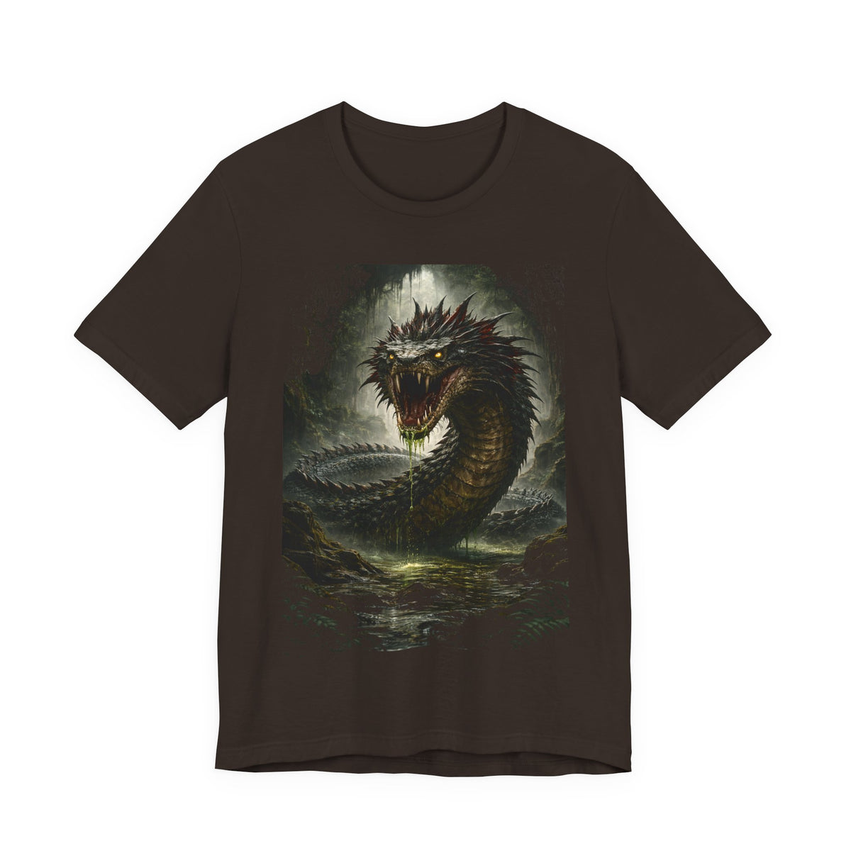 Basilisk Sea Serpent Graphic Tee — Dark Mythical Dragon Shirt