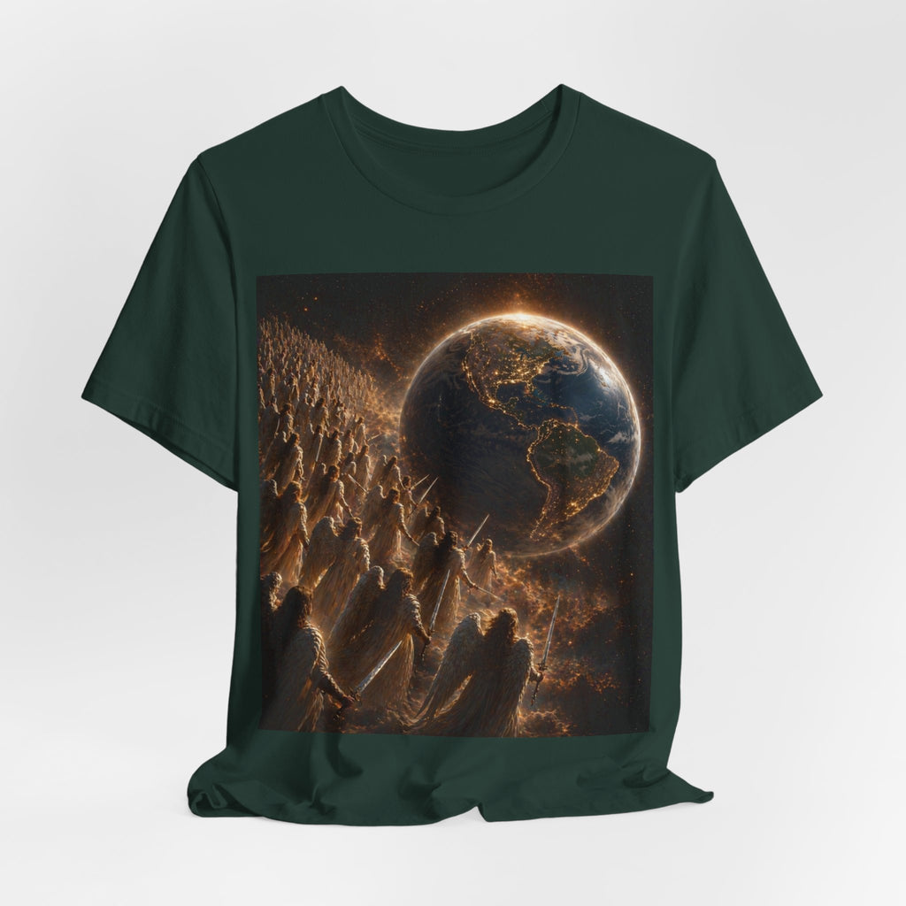 Earth Rise Graphic Tee — Glowing Planet & Mountainscape T-Shirt