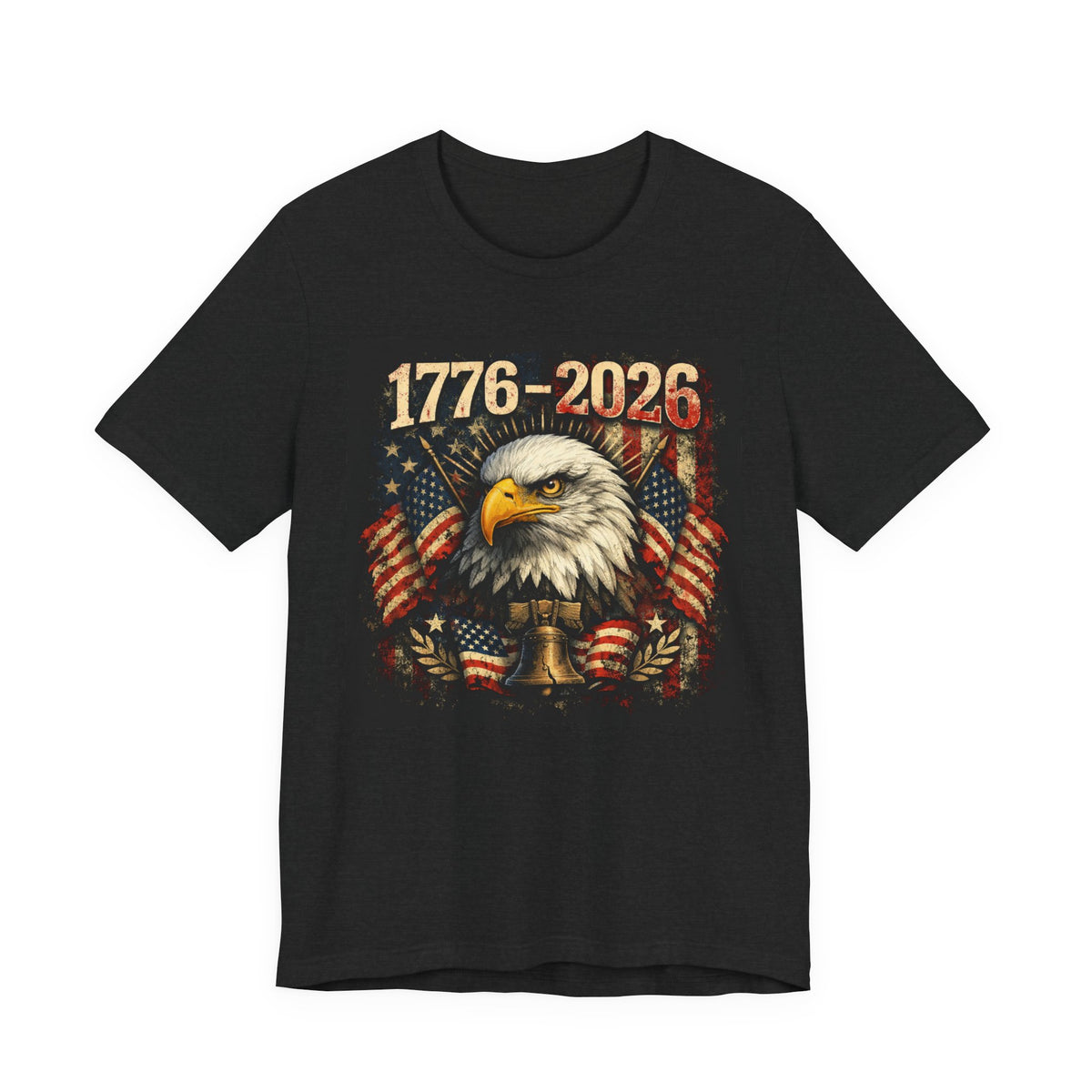 1776-2026 Eagle Patriotic T-Shirt — American Flag Liberty Bell Tee